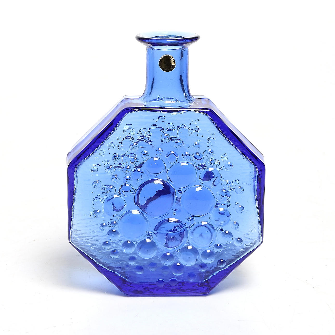 FLASKA, glas, "Stella Polaris", Nanny still, Riihimäen Lasi, Finland. 1900-tal.