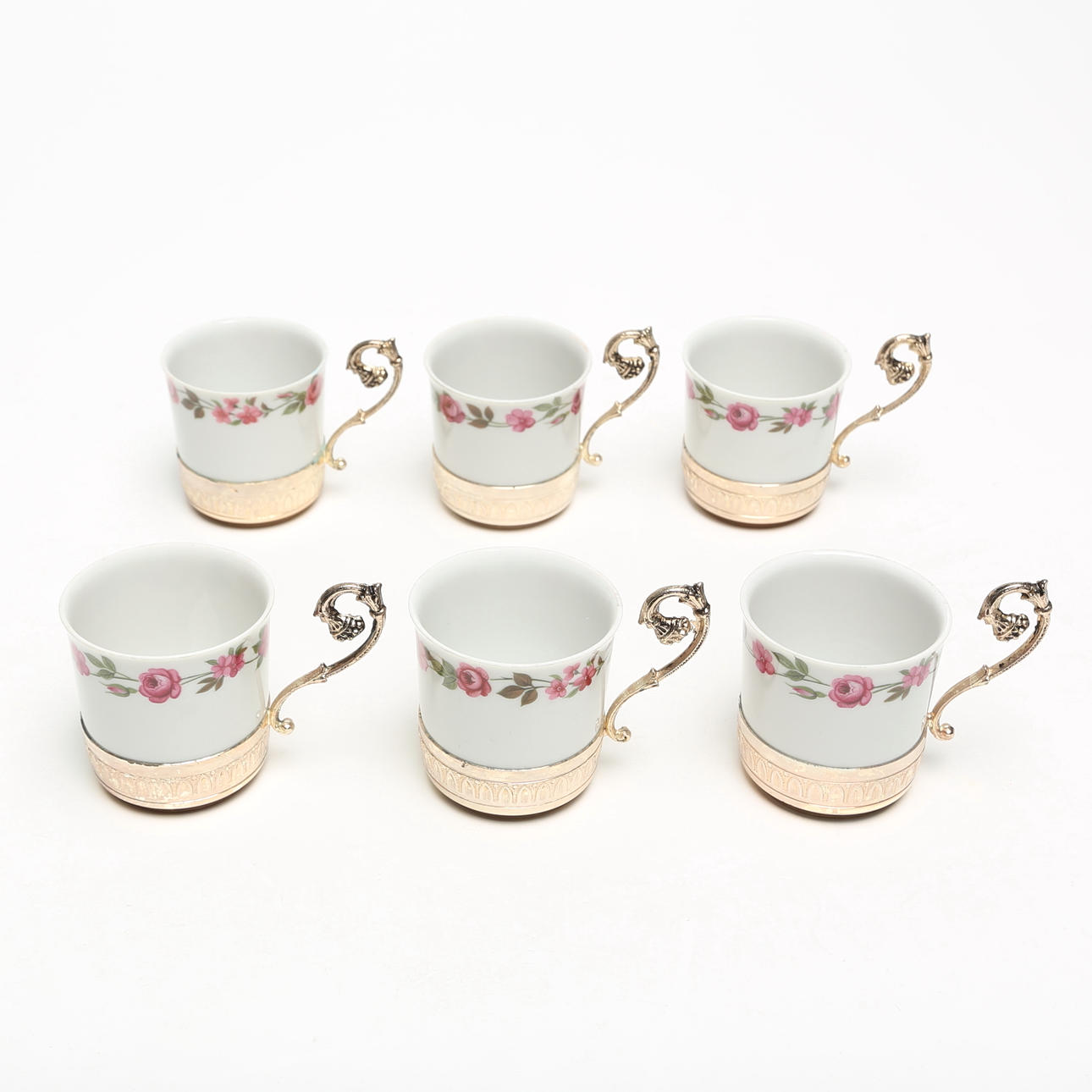 Ein Set von 6 Tassen aus Feinsteinzeug, Bavaria.