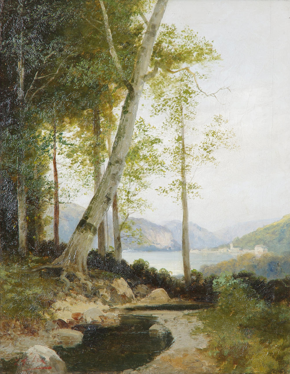 ZACHARIAS VITRA. Motiv från Gardasjön, olja på duk, signerad Z. Vitra.