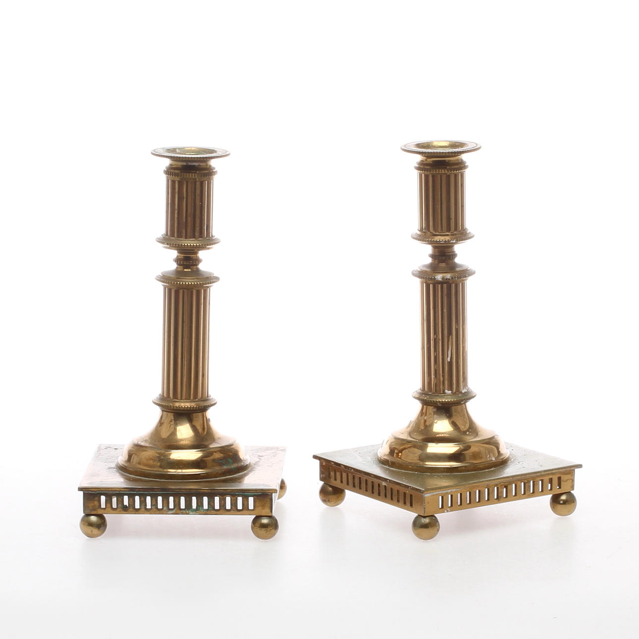 LJUSSTAKAR 1 par, mässing, Mitab Karlshamn.