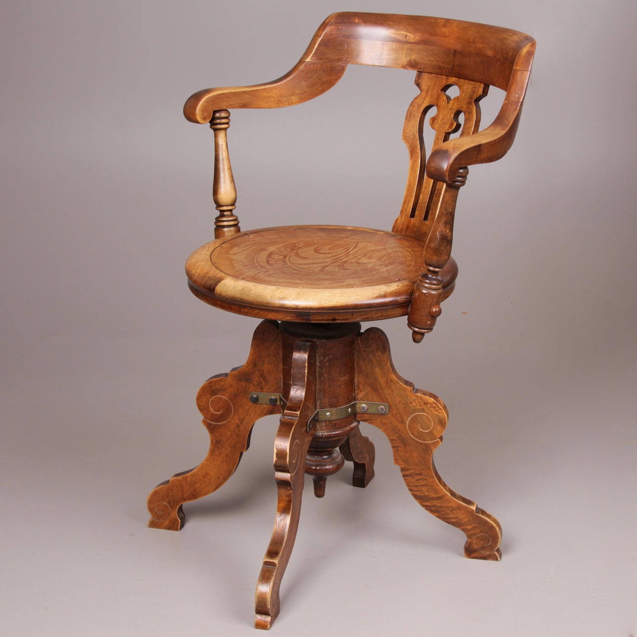 KONTORSSTOL, höj- och sänkbar, jugend, 1900-tal.