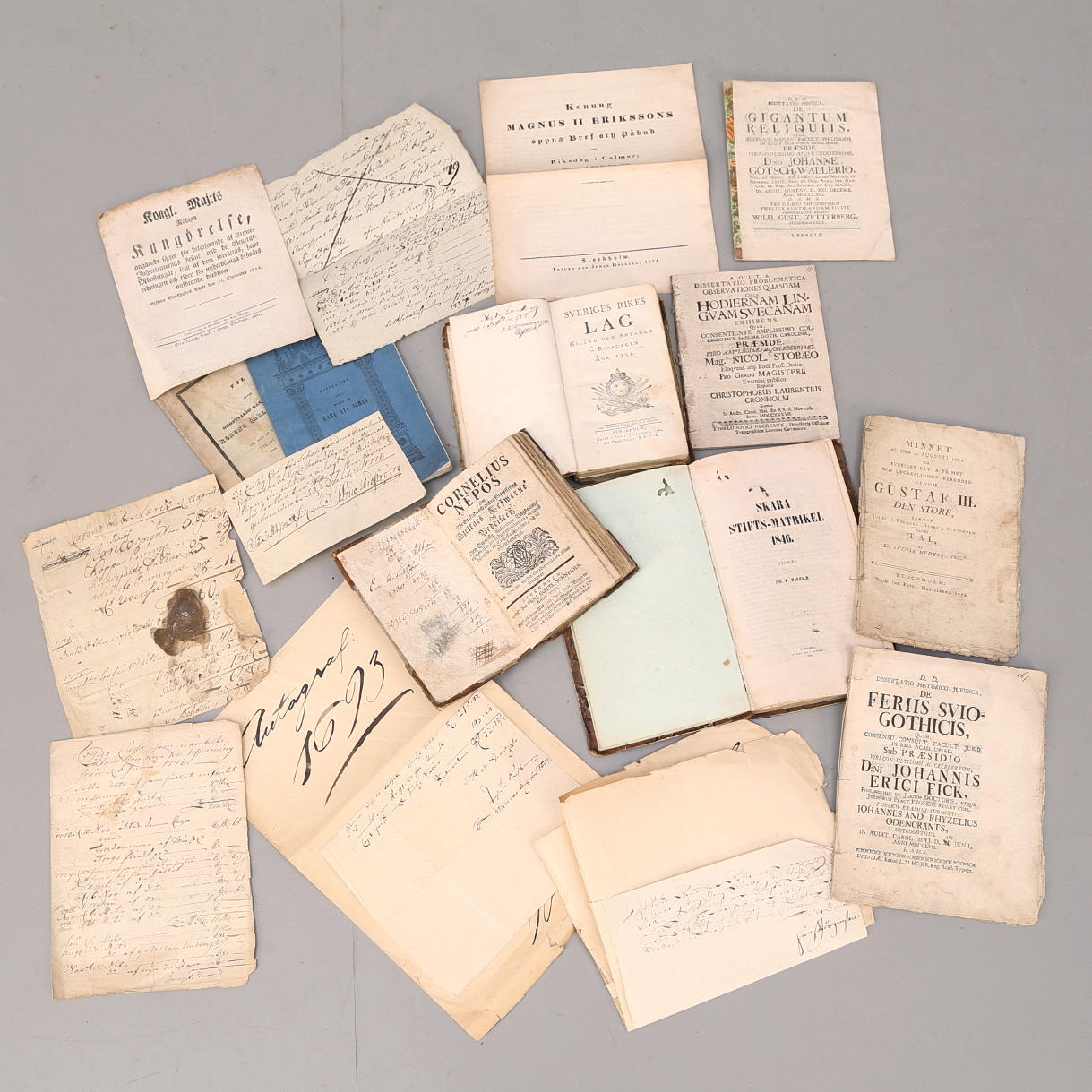 BÖCKER OCH HANDSKRIFTER, 1600-tal, 1700-tal, 1800-tal.