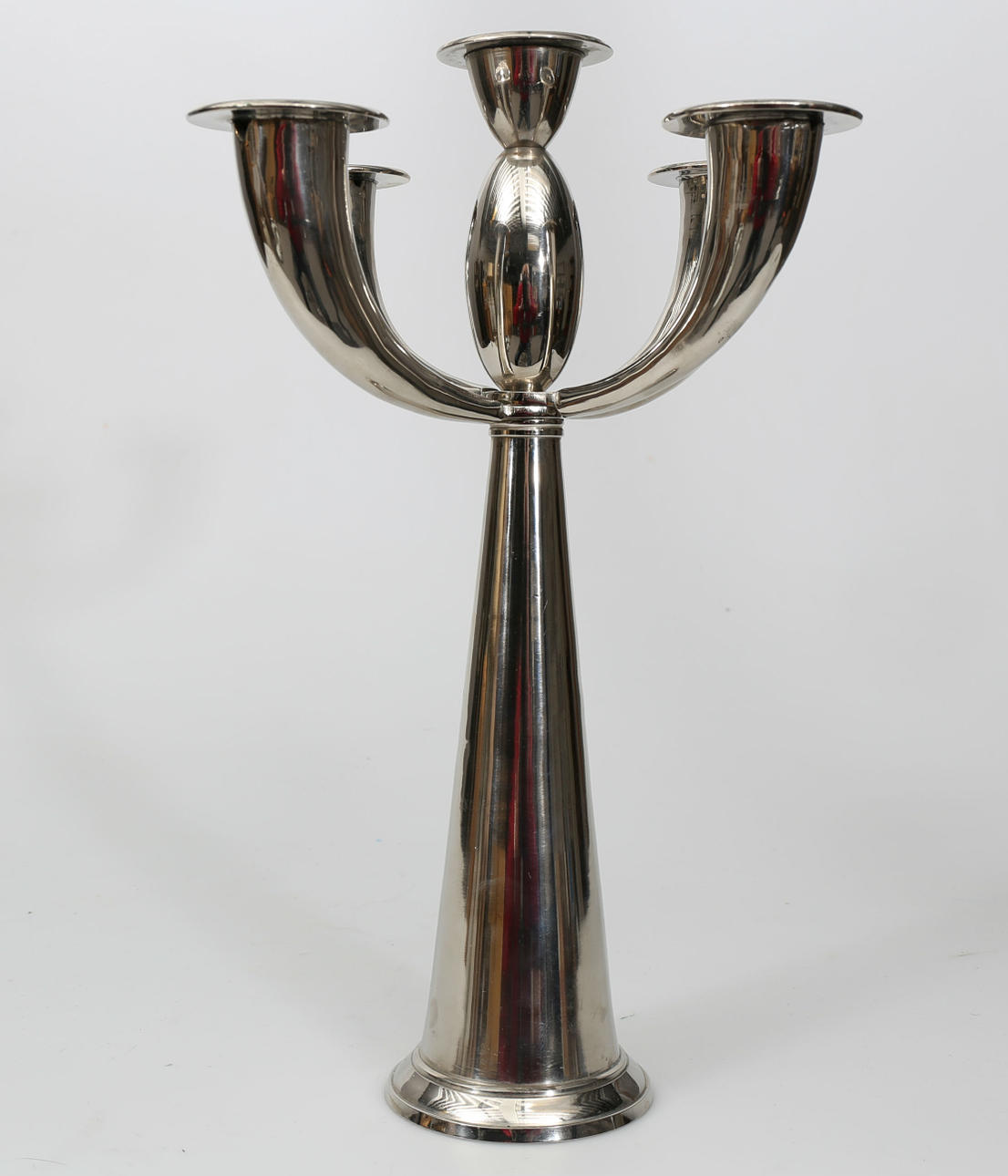 KANDELABER, vitmetall, 5 armar, 1900-talets andra hälft.