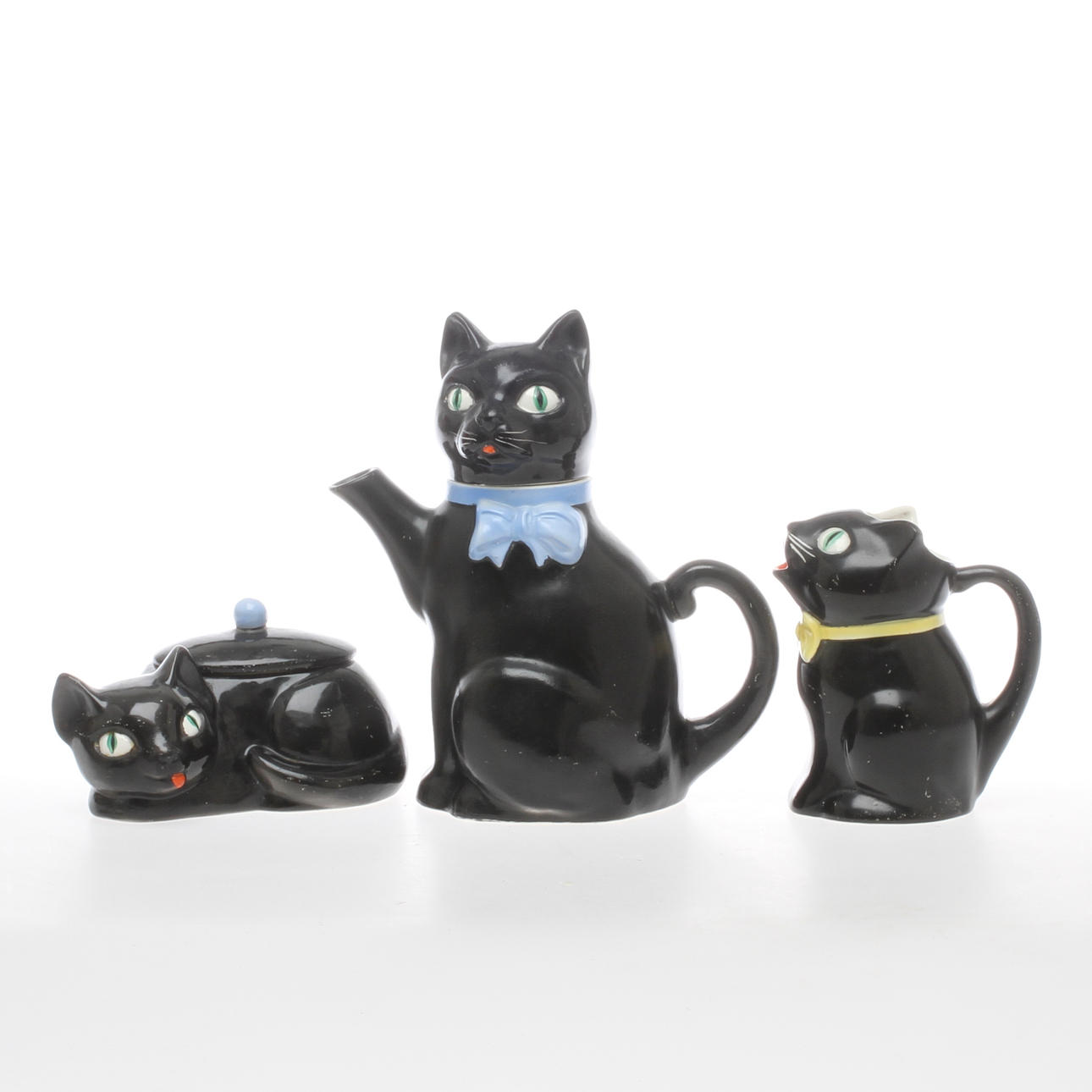 KAFFESERVIS, 3 delar, i form av katter, porslin, Goebel, Tyskland.