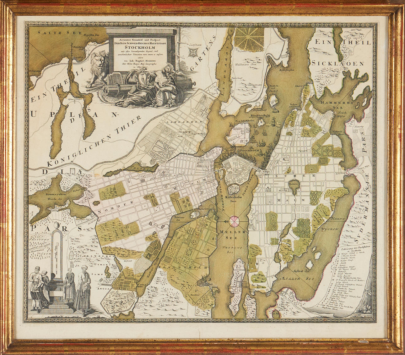 MAP STOCKHOLM BY HOMANN, CA 1730.