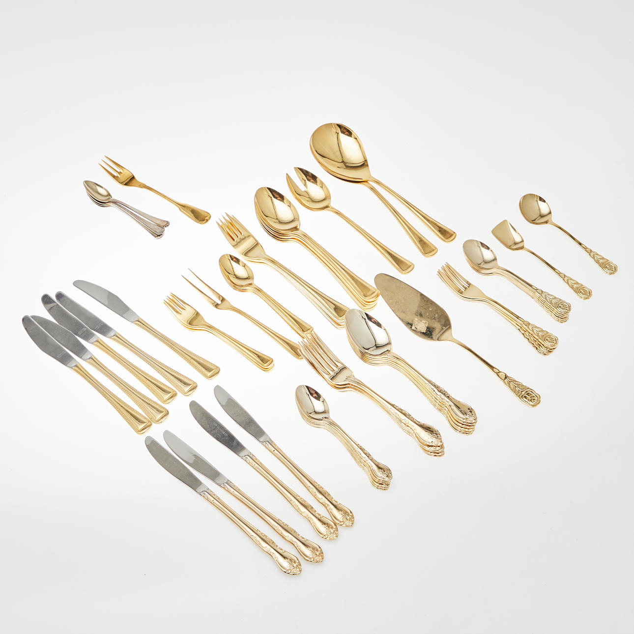 Konvolut Besteck, vergoldet (73).
