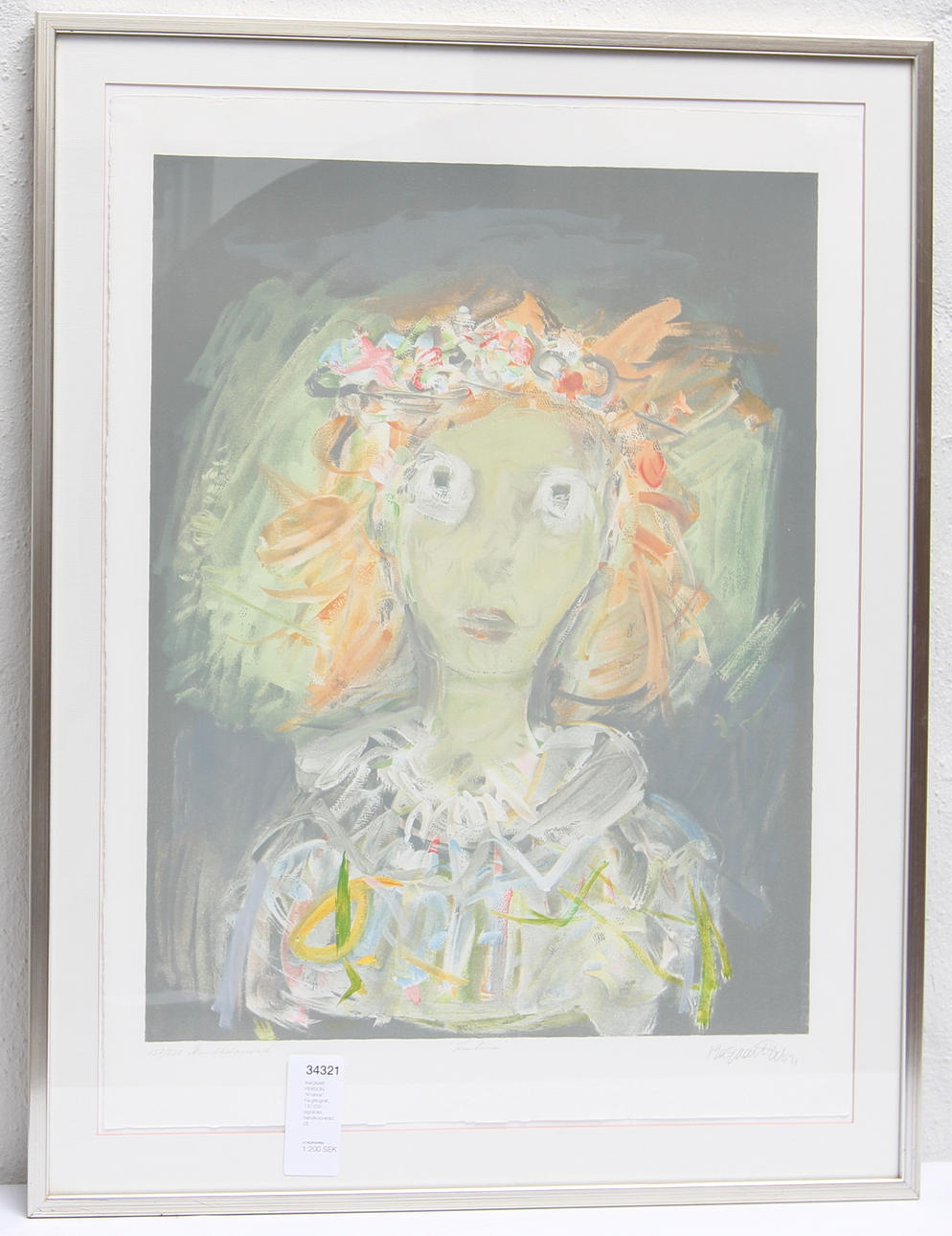 RAGNAR PERSON. "Kristina". Färglitografi, 137/230, signerad, handkolorerad.