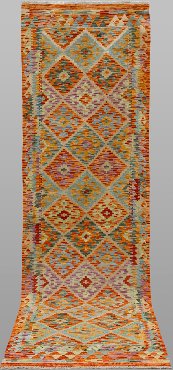 A CARPET, Kelim, gallery model, approx. 287 x 79 cm.