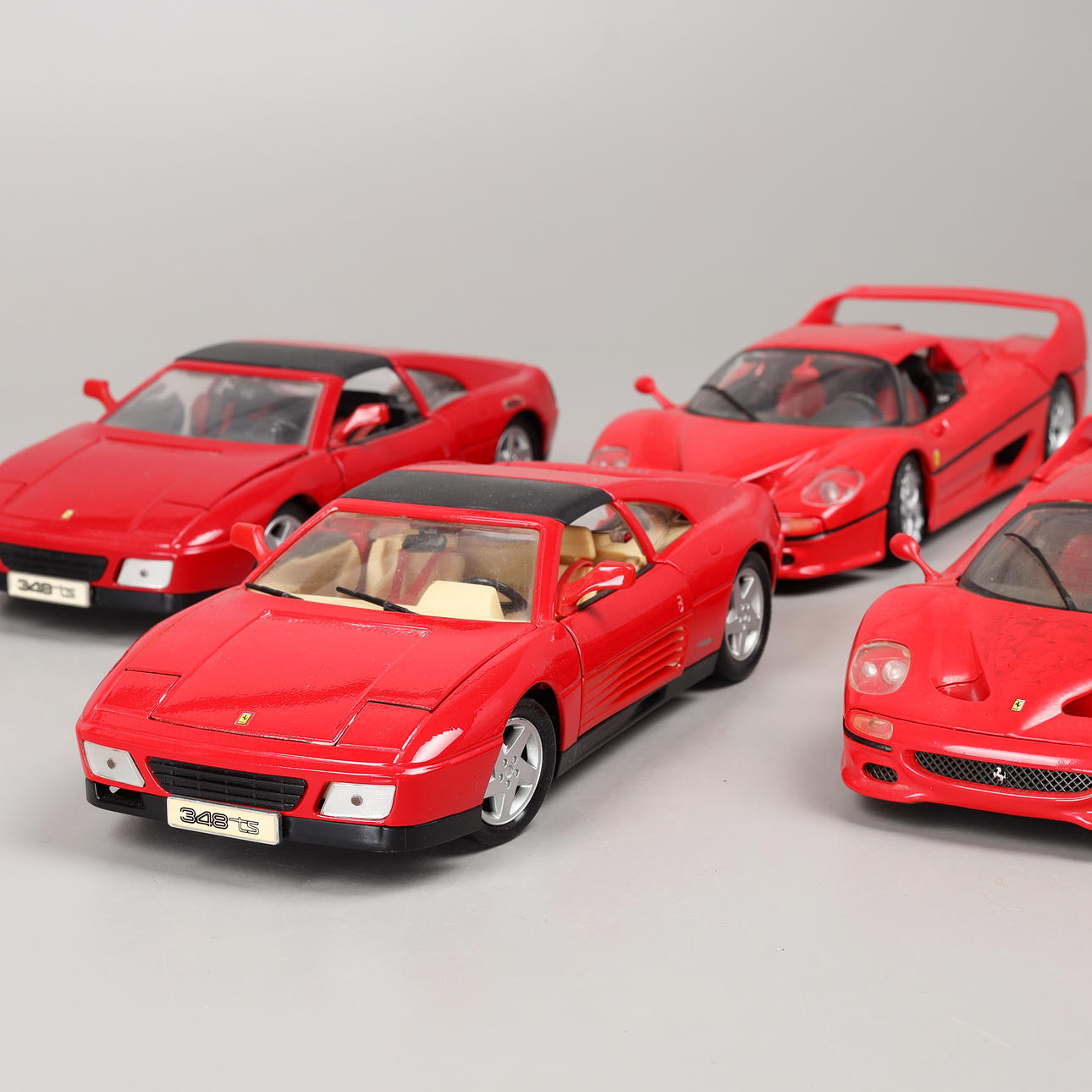 MODEL CARS, 4 pcs, Ferrari, 1900/2000s.