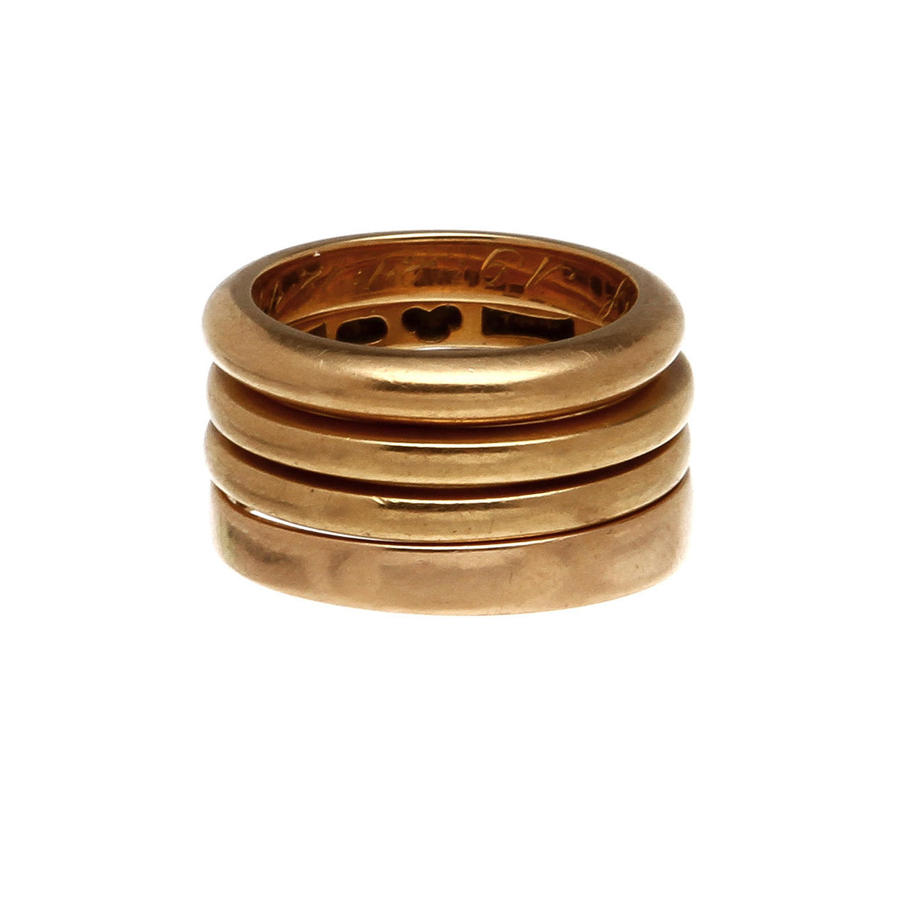 RINGAR, 4 st, 18k guld, vikt 12,3 gram.