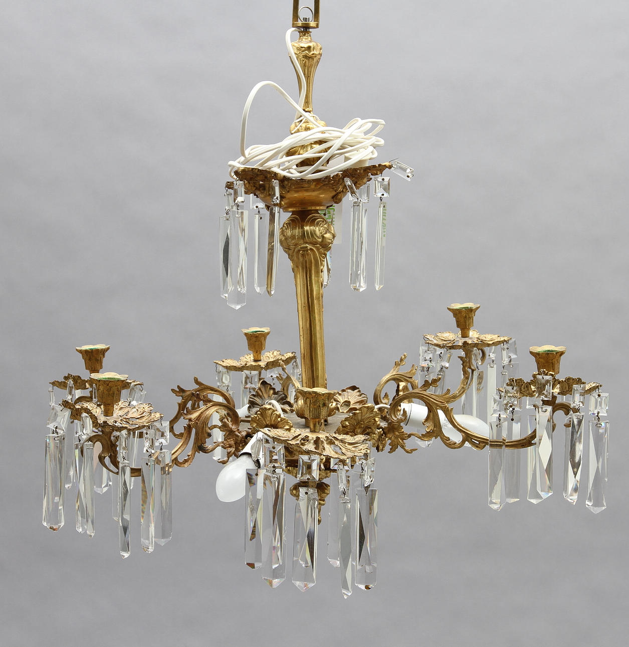 TAKKRONA med prismor, nyrokoko, 1800-talets slut.