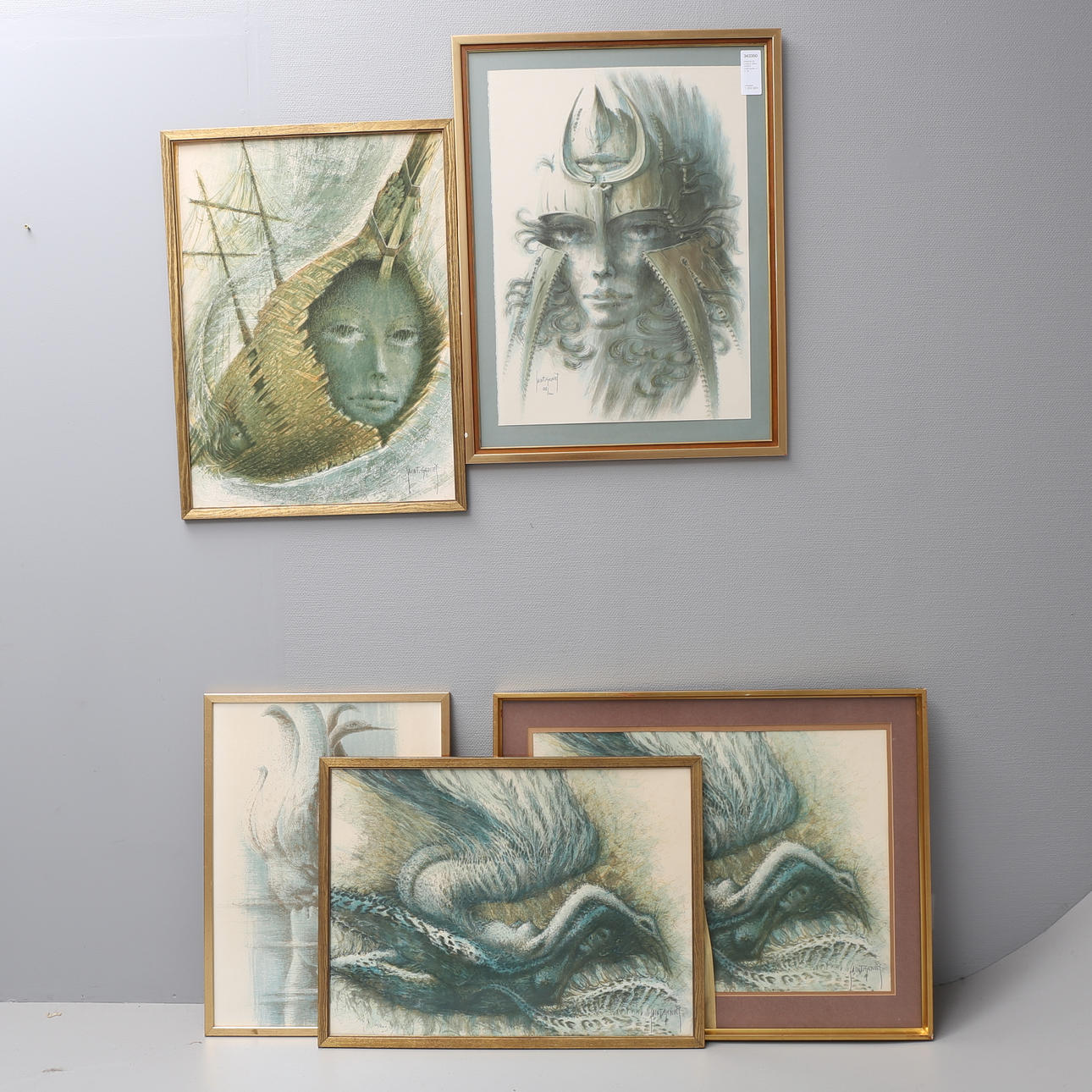 FRANCIS DE LASSUS SAINT-GENIES. Färglitografier, 5 st, signerade.