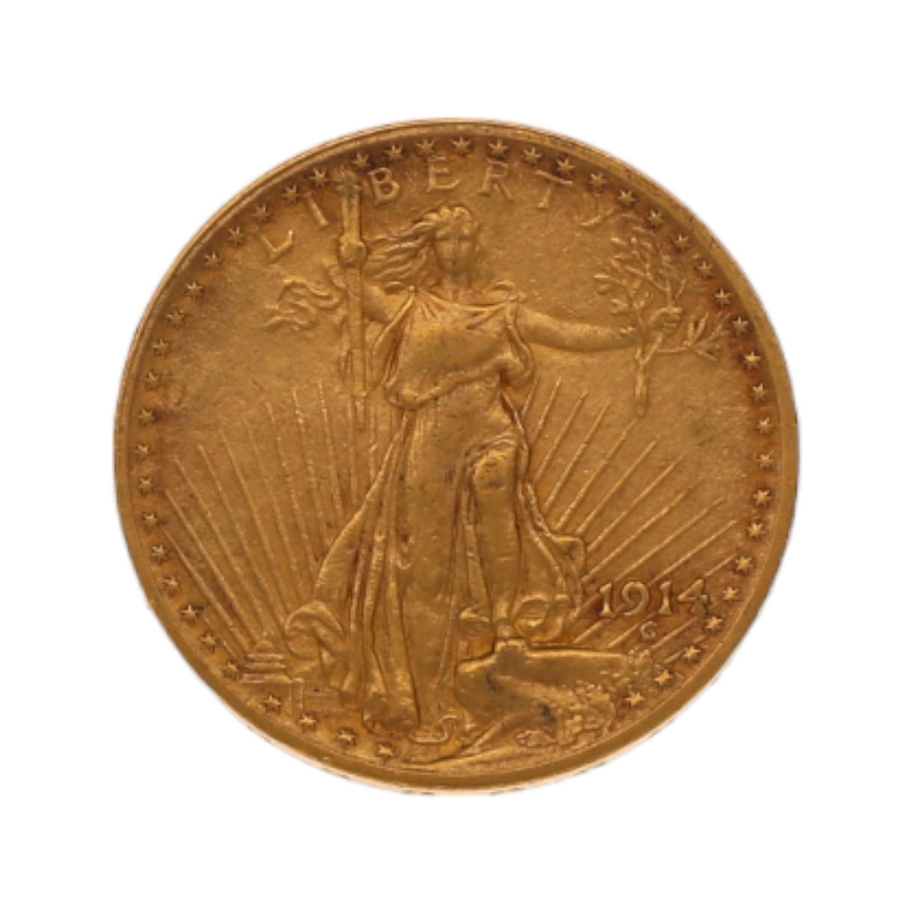 Amerikansk mønt i guld.
