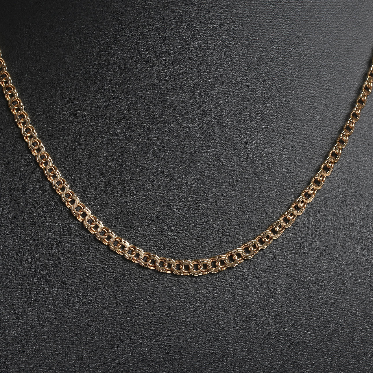 COLLIER, 18 k guld, Bismark-länk. 1900-talets mitt. Vikt 7 gram.