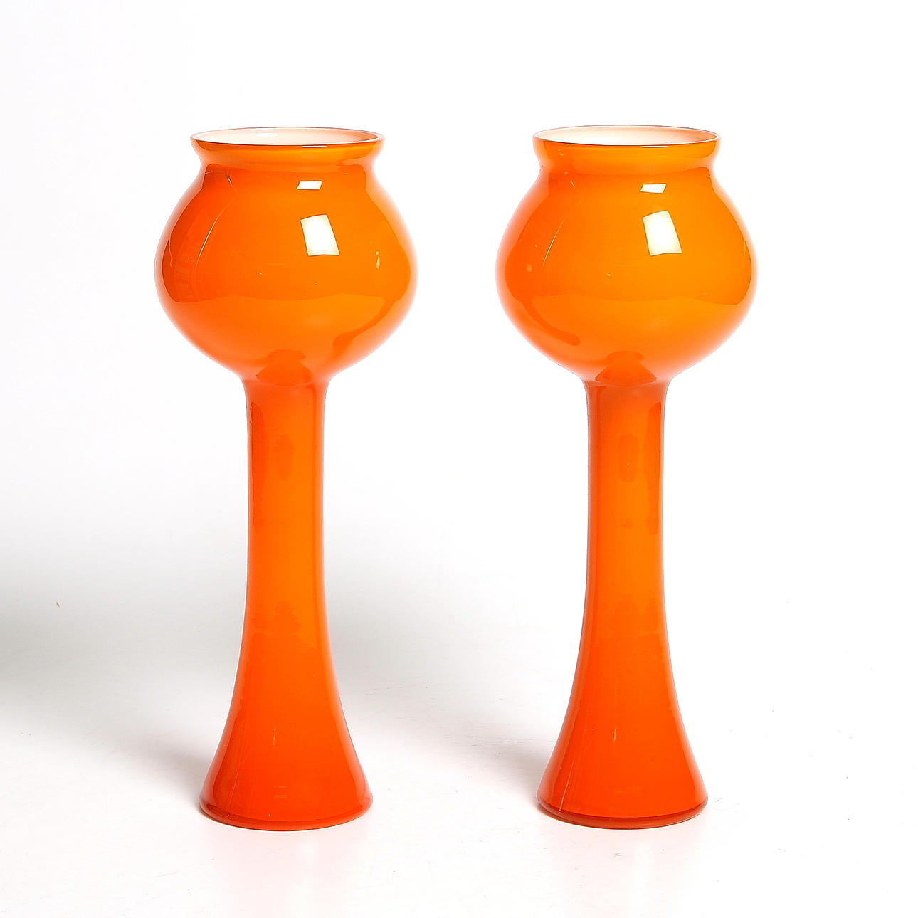 VASER, ett par, glas, Bergdala glasbruk. 1960-tal.