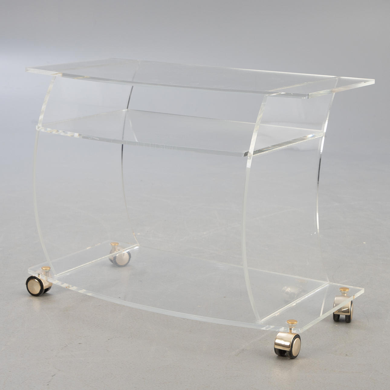 Acrylglas Phonoschrank / Regal auf Rollen.