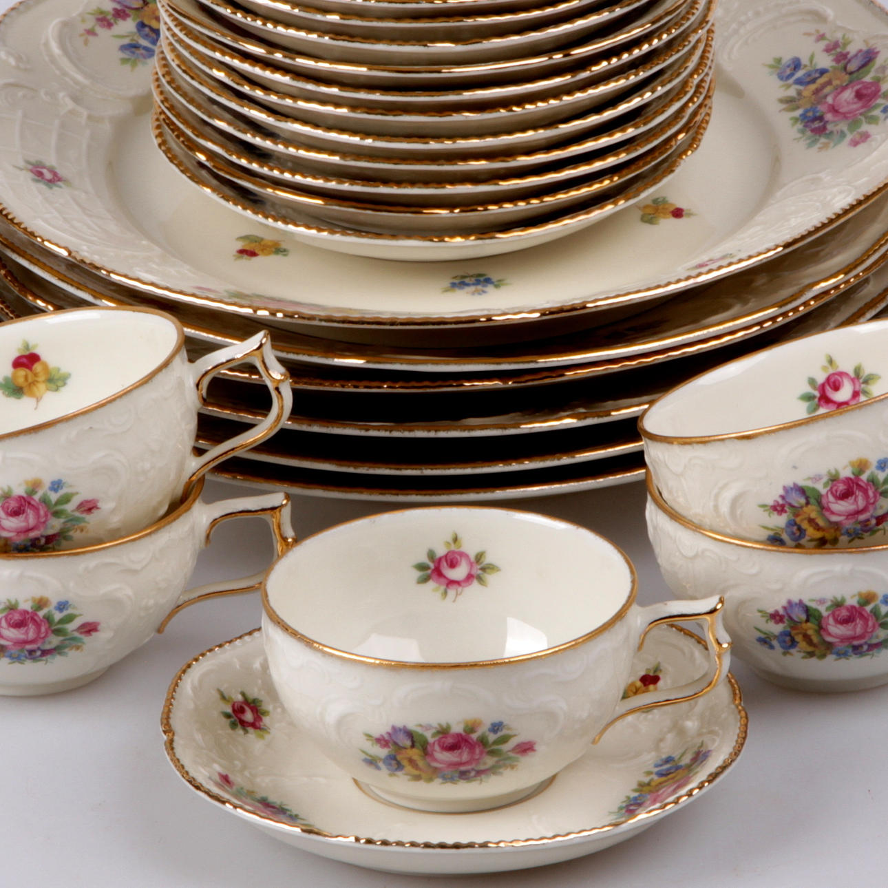 MOCCASERVIS, 33 delar, delar, porslin, "Sanssouci", Rosenthal.