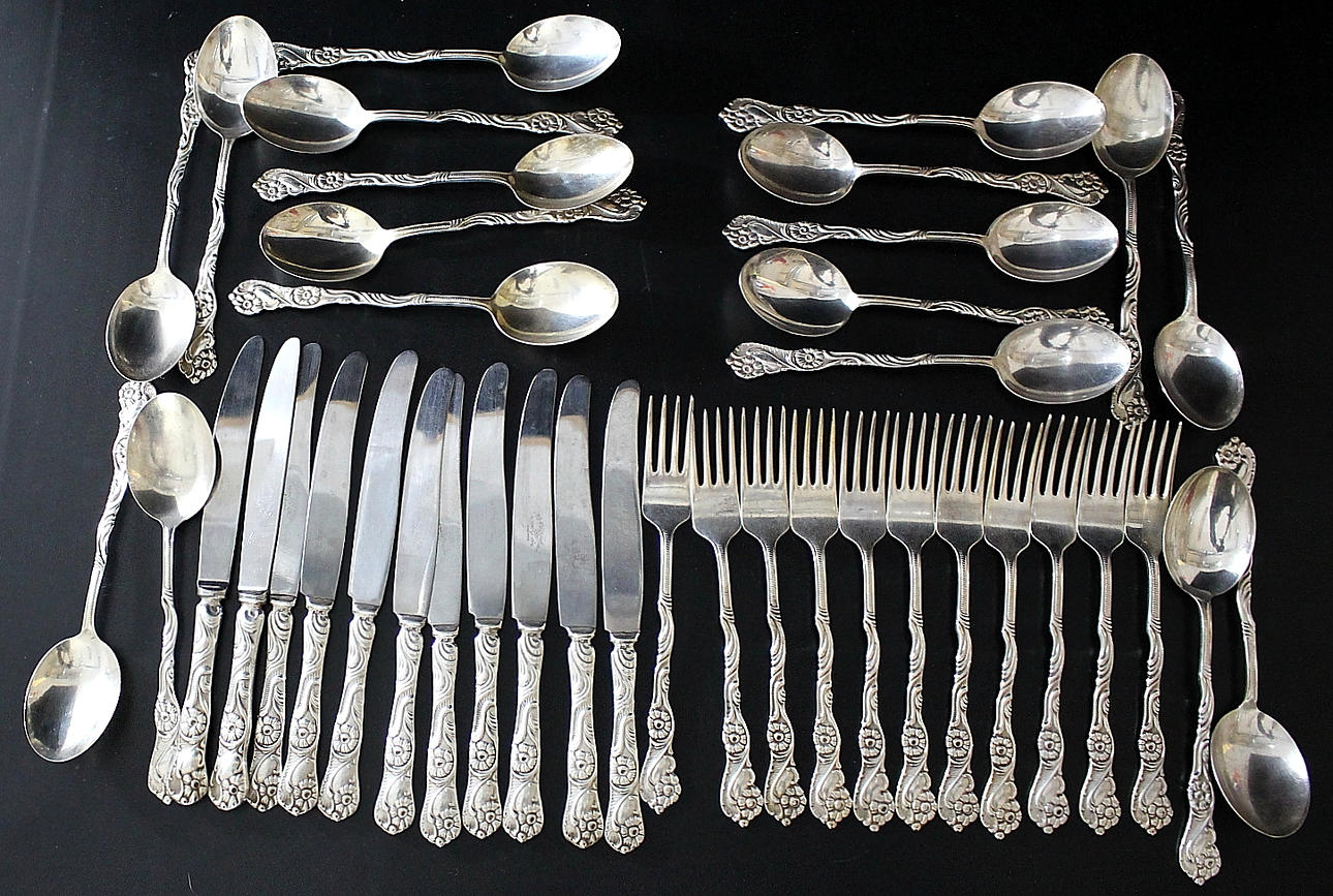 BESTICK, 40 delar, nysilver, Nils Johan.