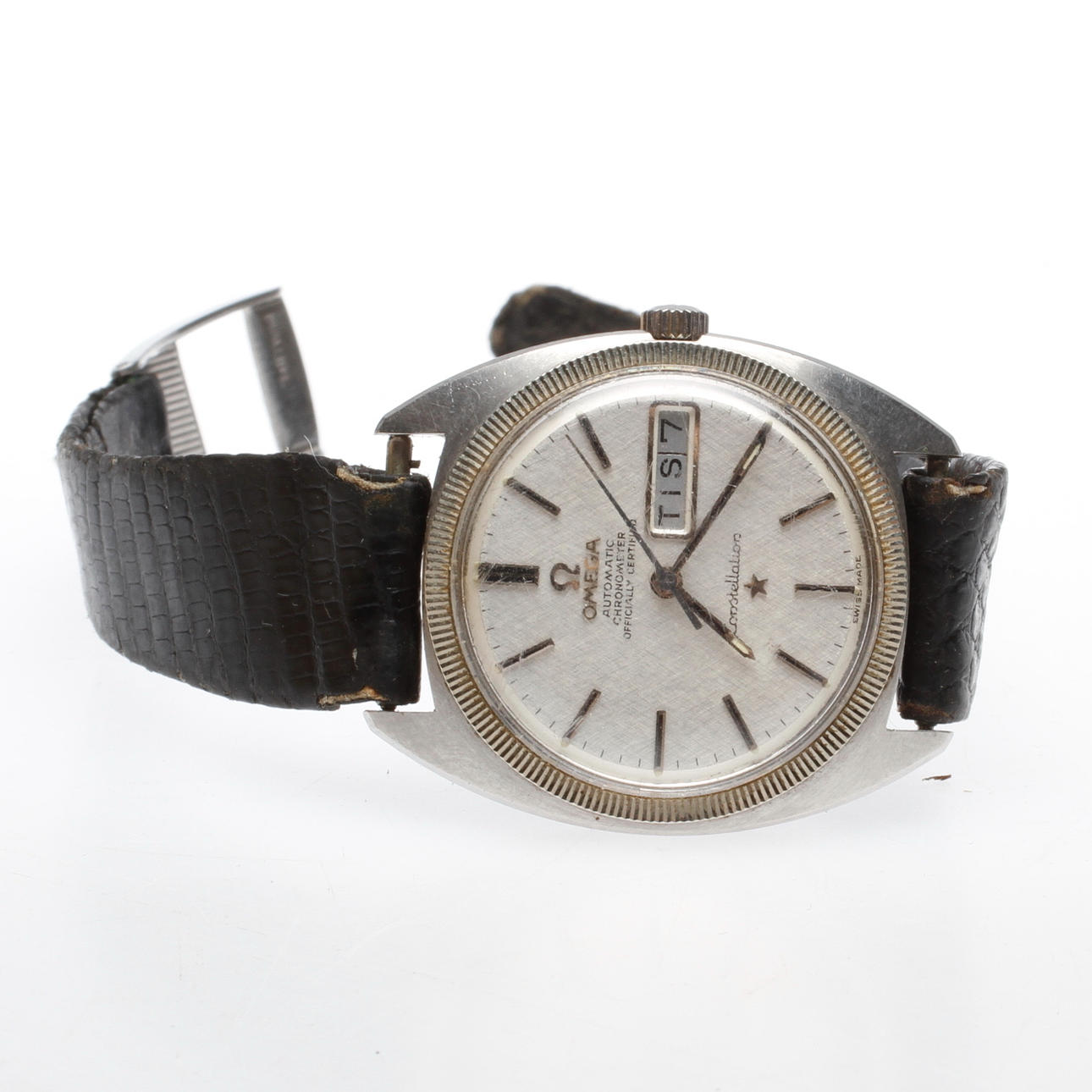 ARMBANDSUR, automatic, dag/datum, chronometer, 1970-tal, Constellation, Omega.