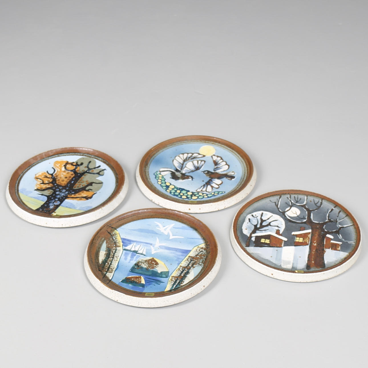 VÄGGTALLRIKAR, 4 st, G Millberg, Rörstrand.