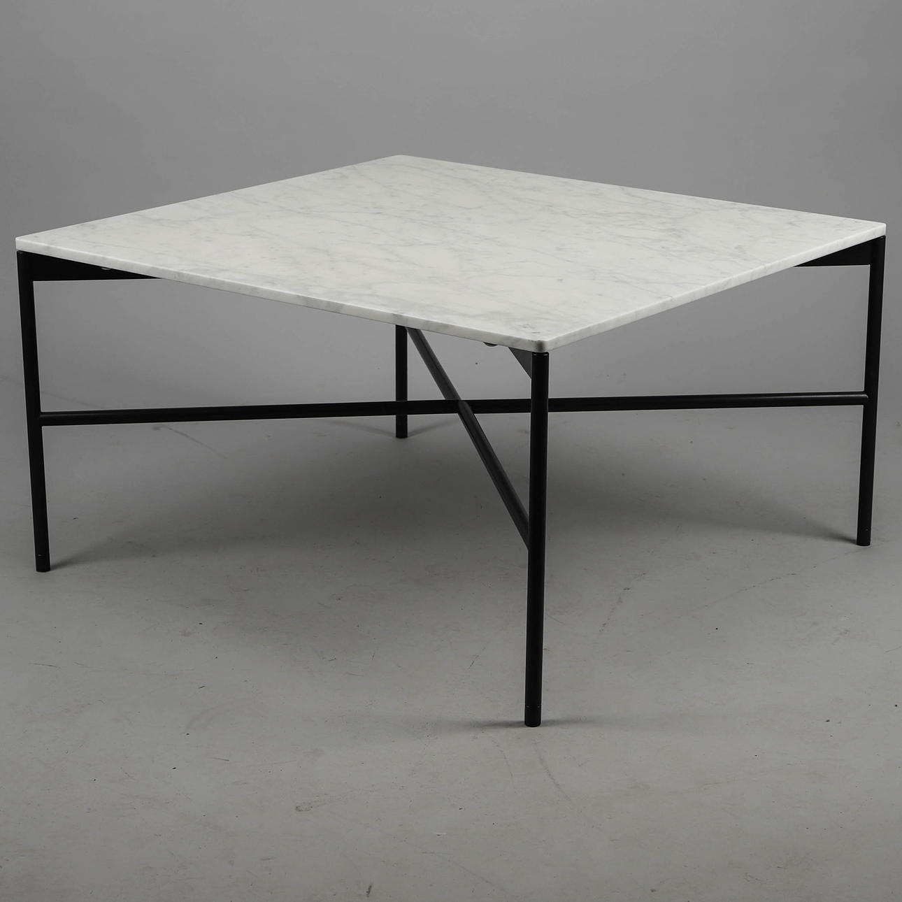 COFFEE TABLE, marble and steel base, contemporary.