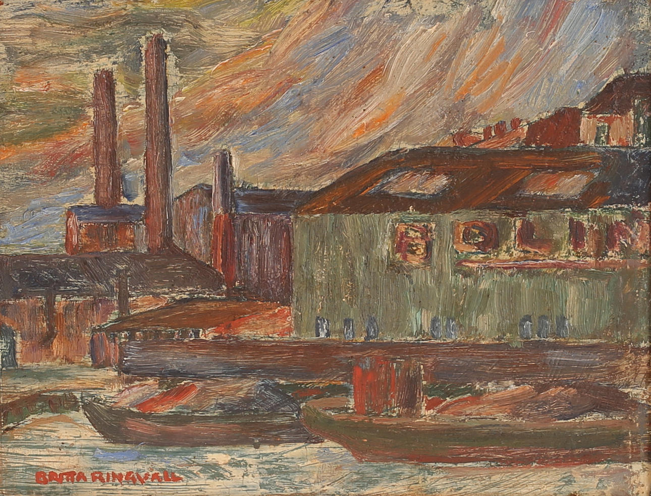 BRITTA RINGVALL. Oil on panel, signed.