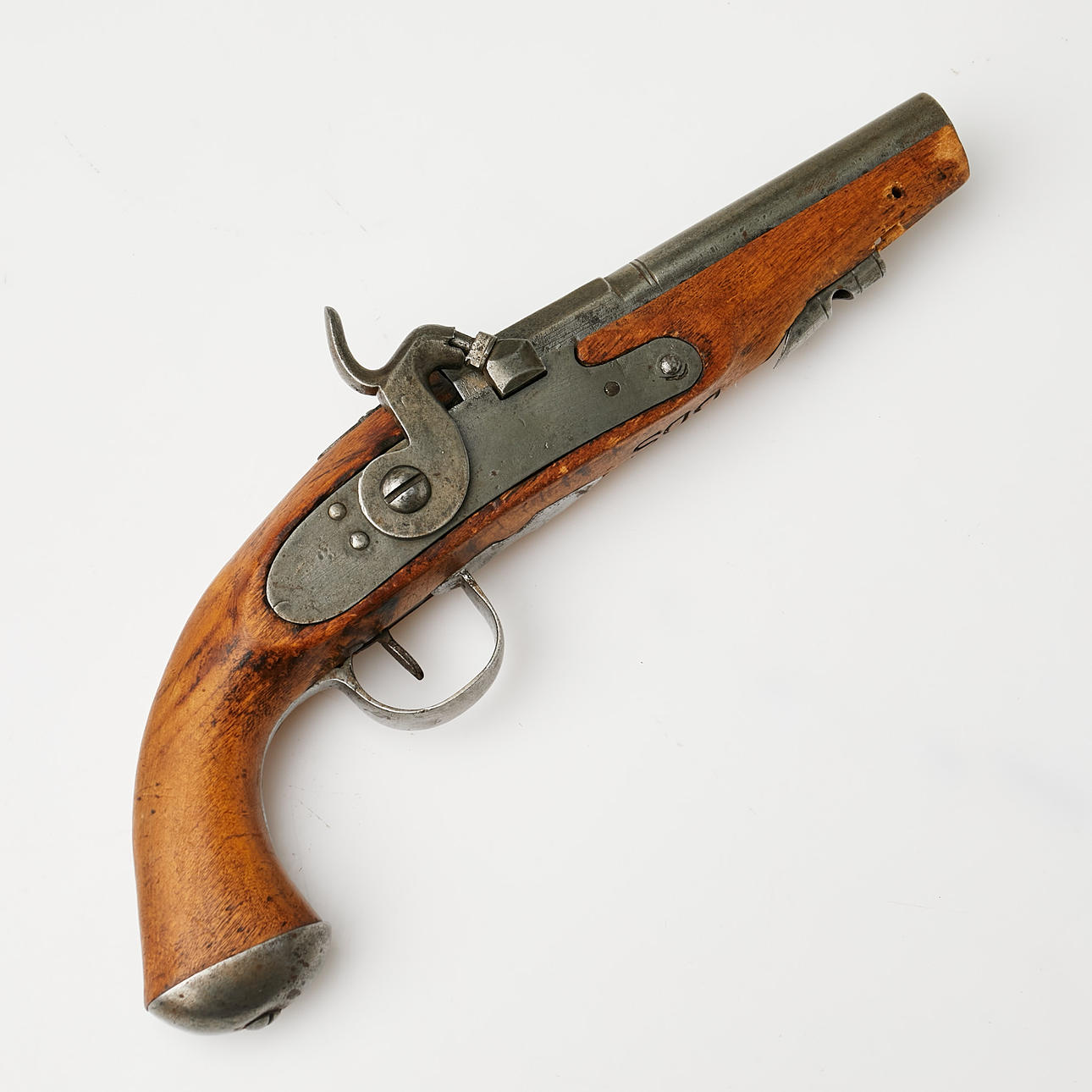 A 19th century flail lock gun, iron and hardwood. Weapons & Militaria ...