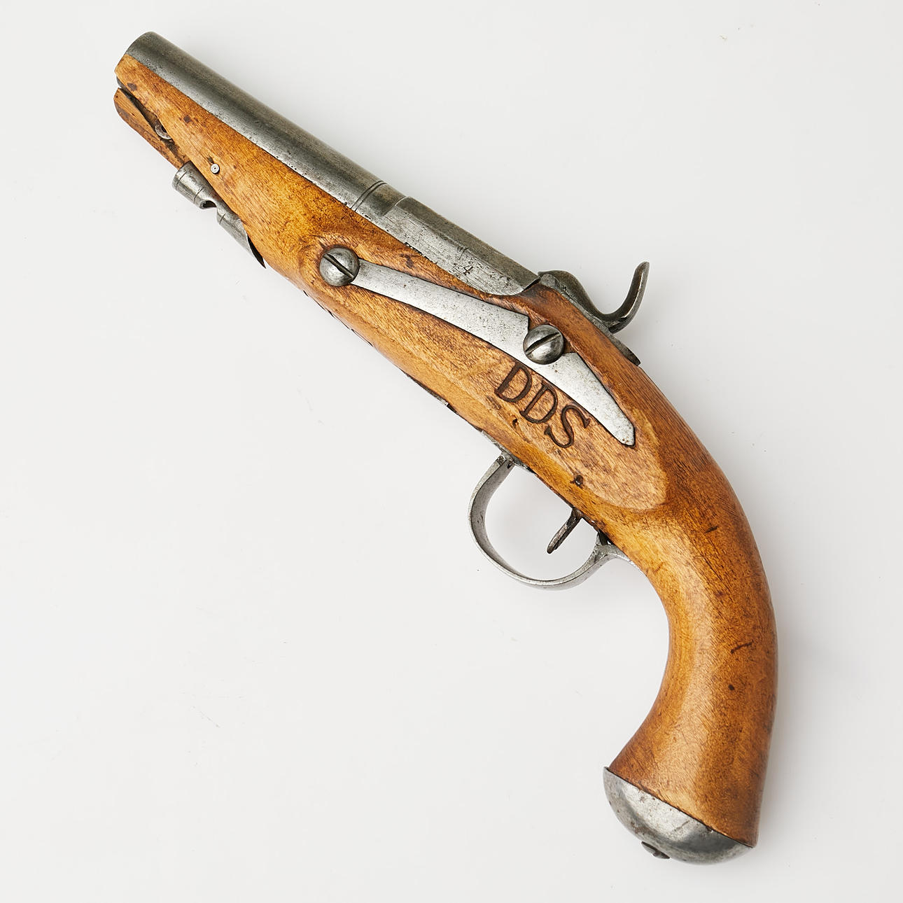 A 19th century flail lock gun, iron and hardwood. Weapons & Militaria ...
