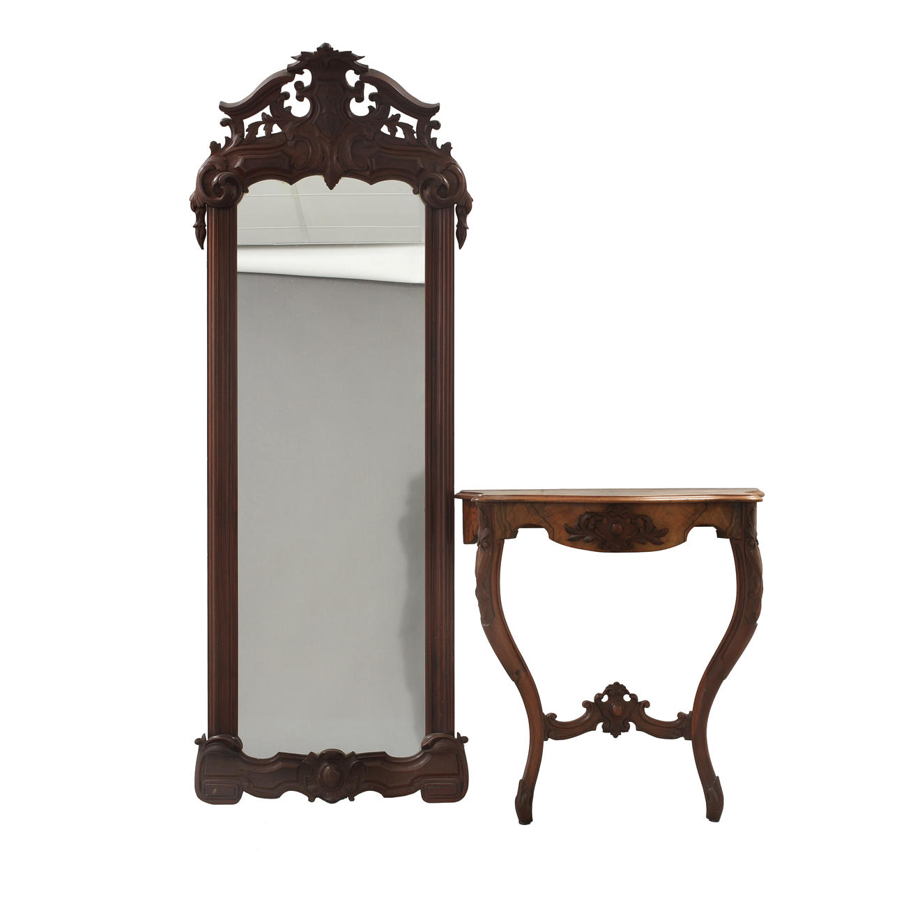 SPEGEL samt KONSOLBORD, nyrokoko, 1800-talets slut.