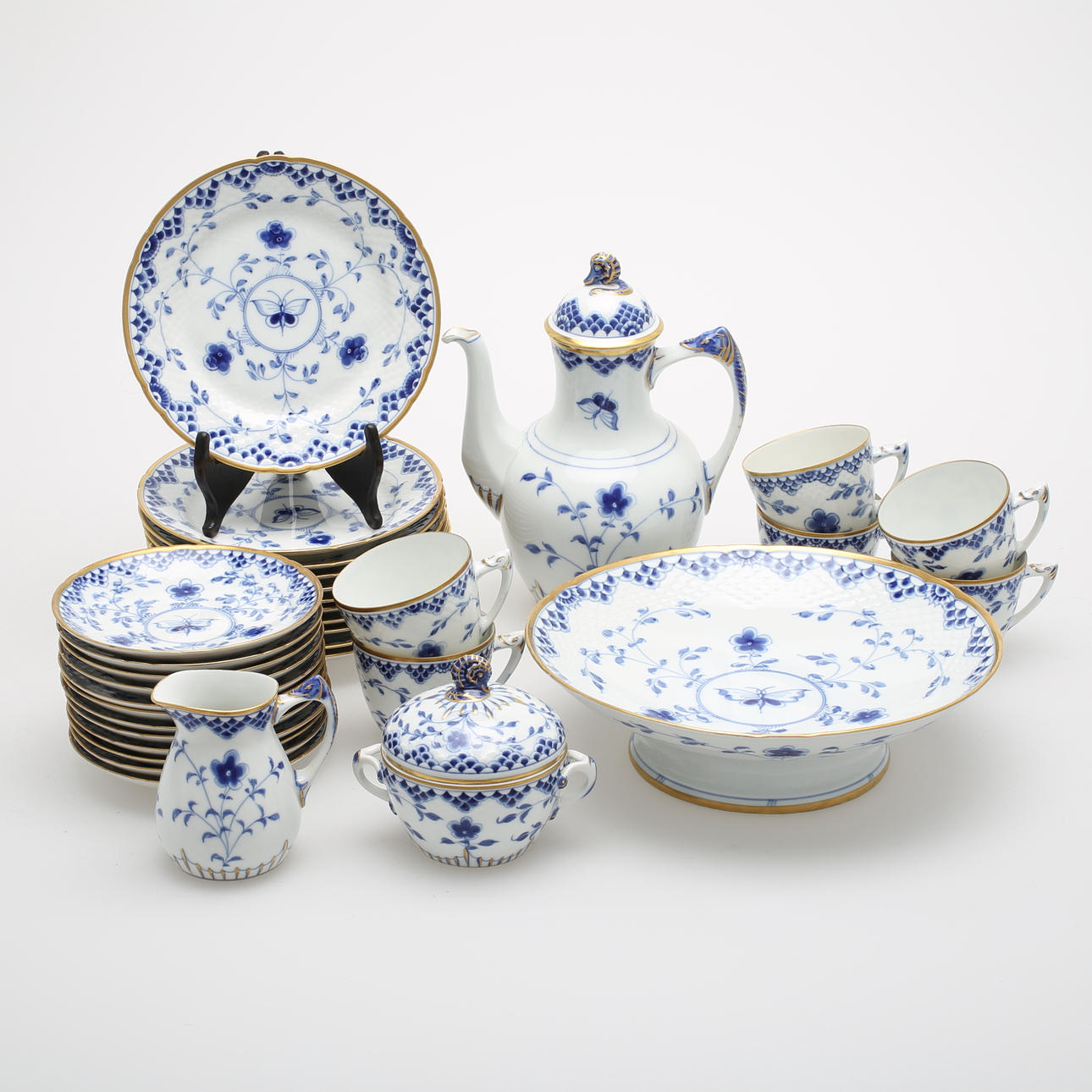 KAFFESERVIS, 33 delar, "Sommerfugl", Bing & Gröndahl.