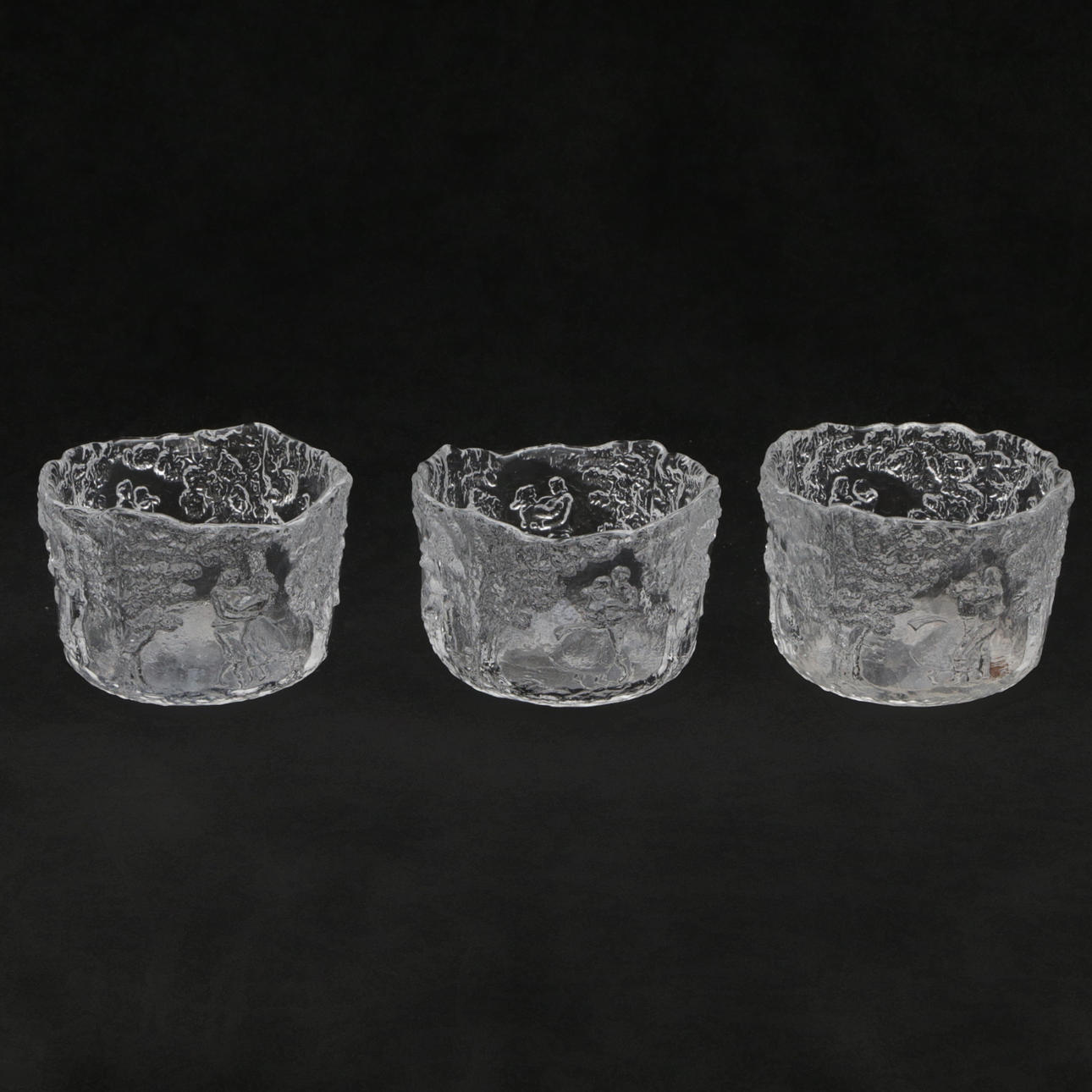 SKÅLAR, 3 st, glas, Midsommar.