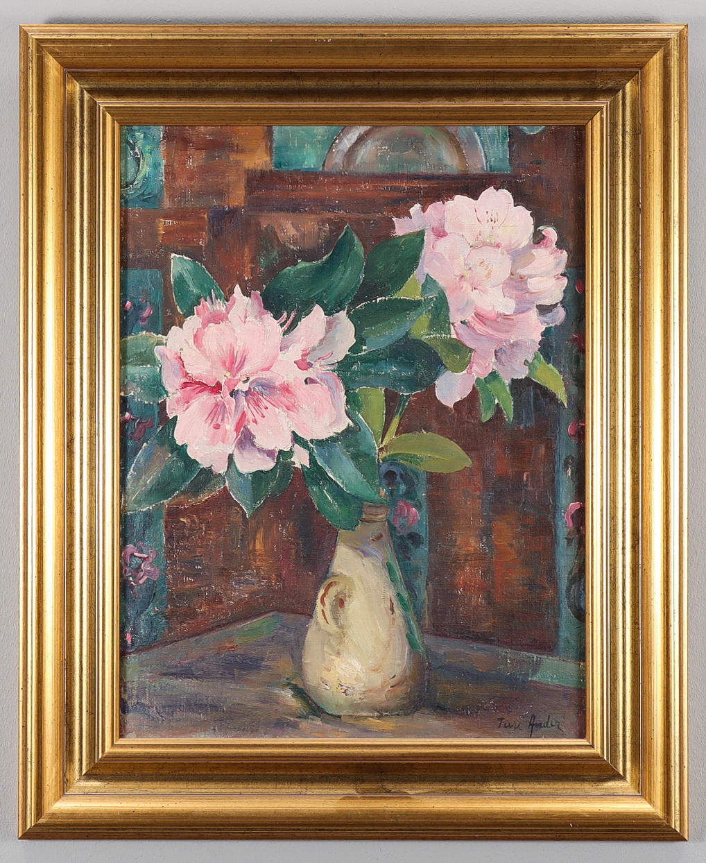 TURE ANDER. Oil on canvas, signed.