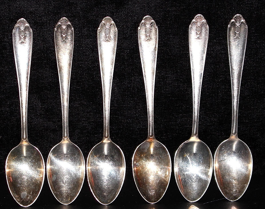 KAFFE SKEDAR, 6 st, silver ca 83 gr, Vasa Kärven GAB.