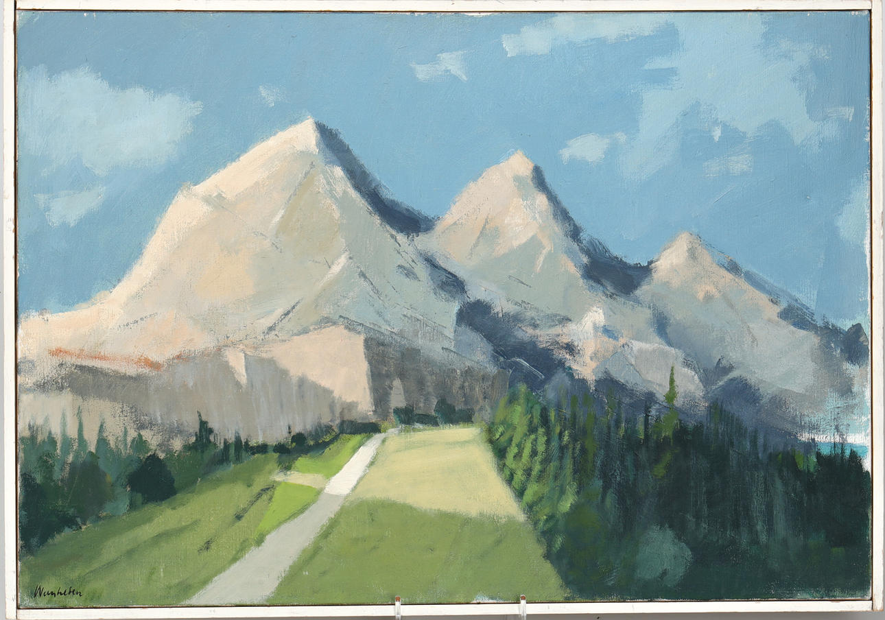 STIG WERNHEDEN. «Montañas grises», óleo sobre lienzo.