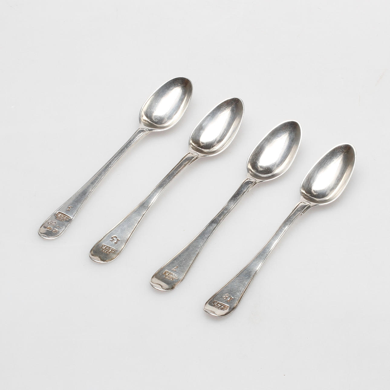 TESKEDAR, 4 st. Silver. Bland annat 3 st Pehr Zethelius, Stockholm, 1797.