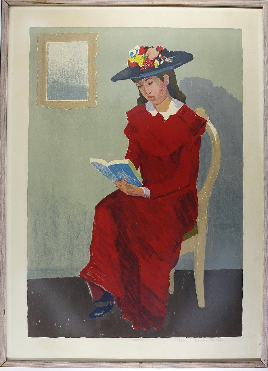 EINAR ROSÉN. litografi, "farmors klänning" signerad, numrerad 91/360.