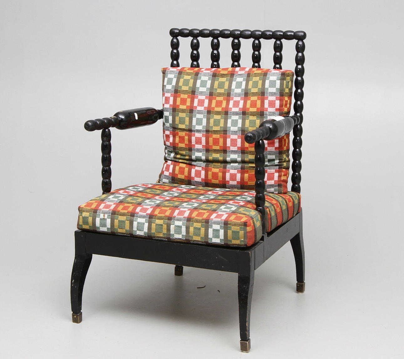 FÅTÖLJ, Svart c:a 1900.