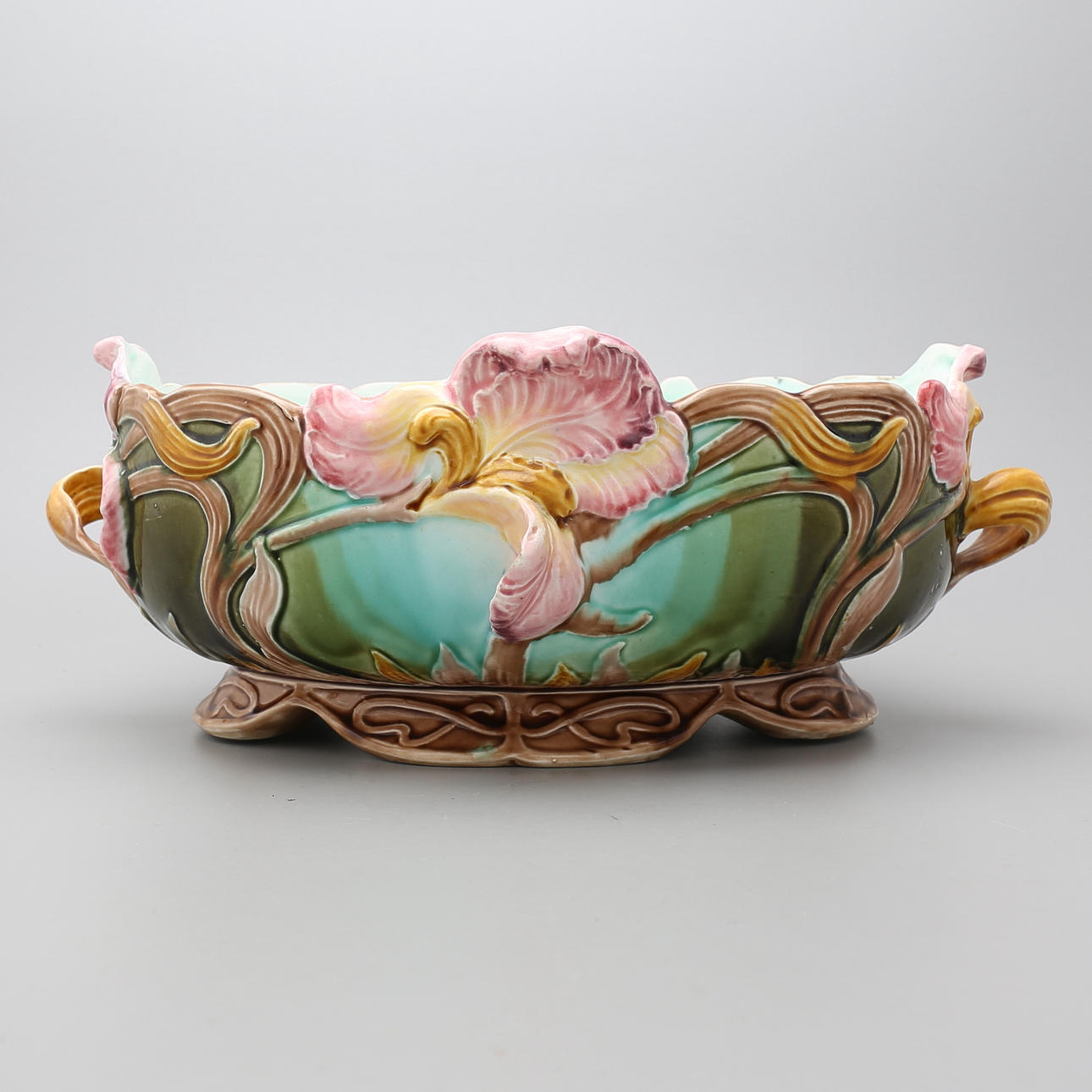 JARDINIERE, keramik, jugend, majolika, 1800/1900-tal.