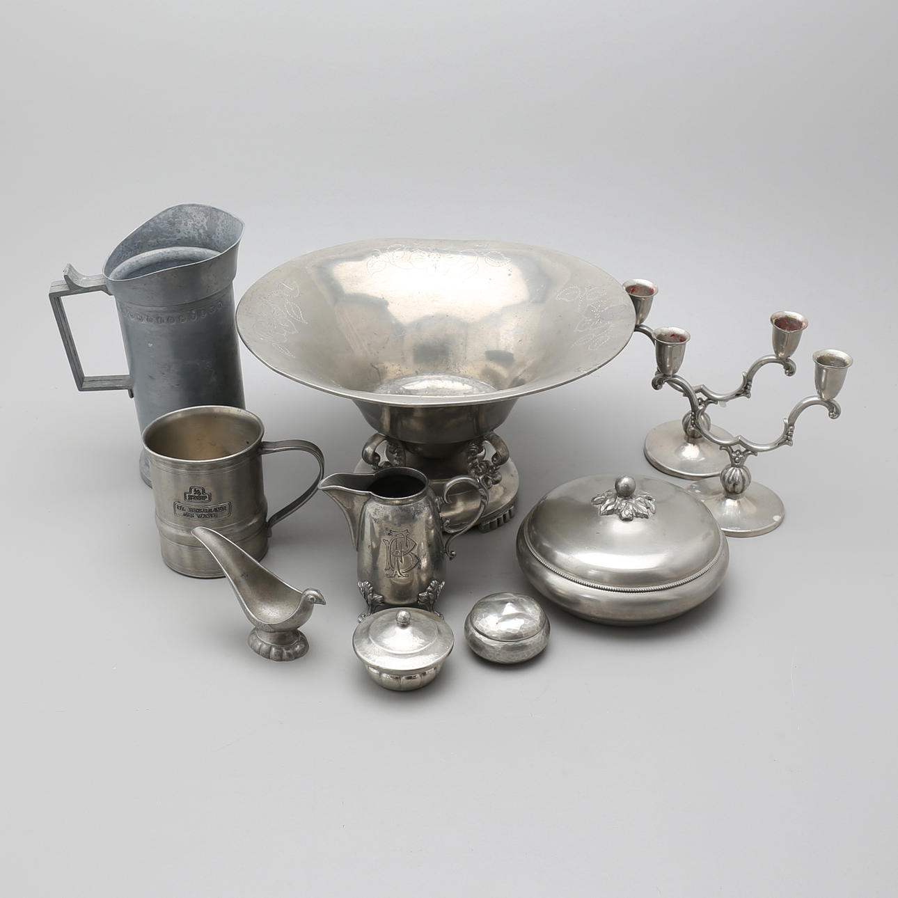 TENNFÖREMÅL, 10 st, 1800/1900-tal.