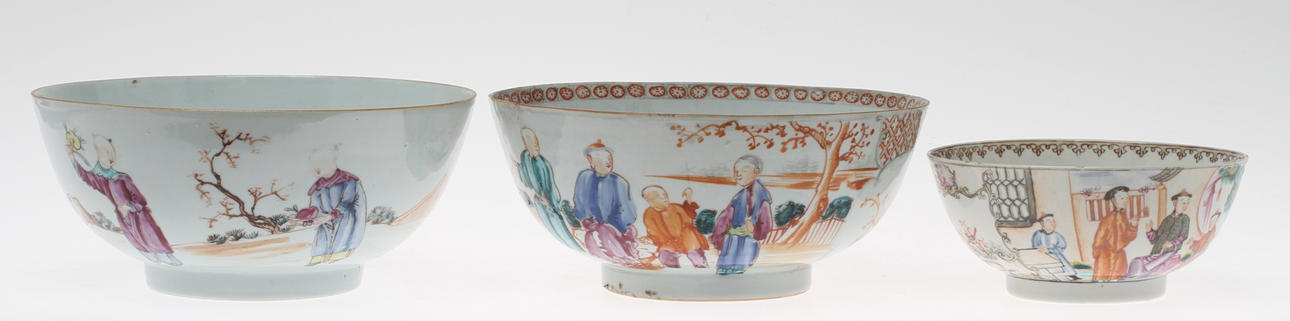 SKÅLAR, 3 st, porslin, Kina.