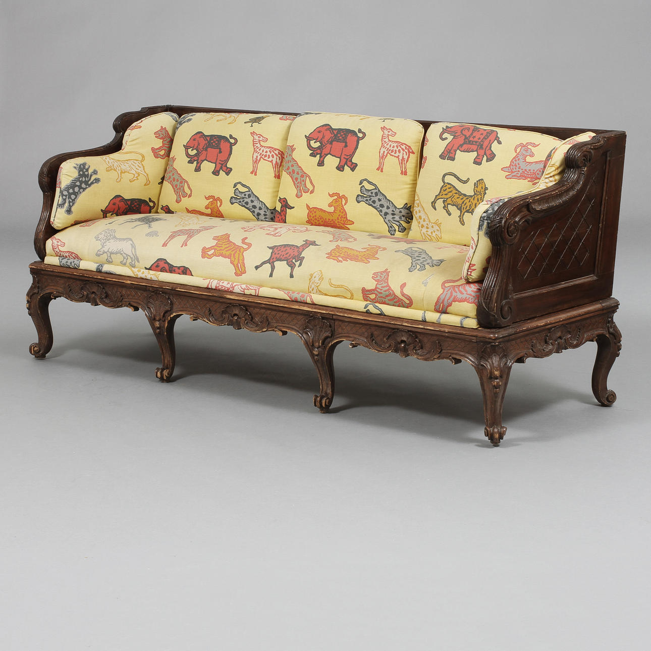 TRÅGSOFFA, delvis rokoko, 1700-tal.