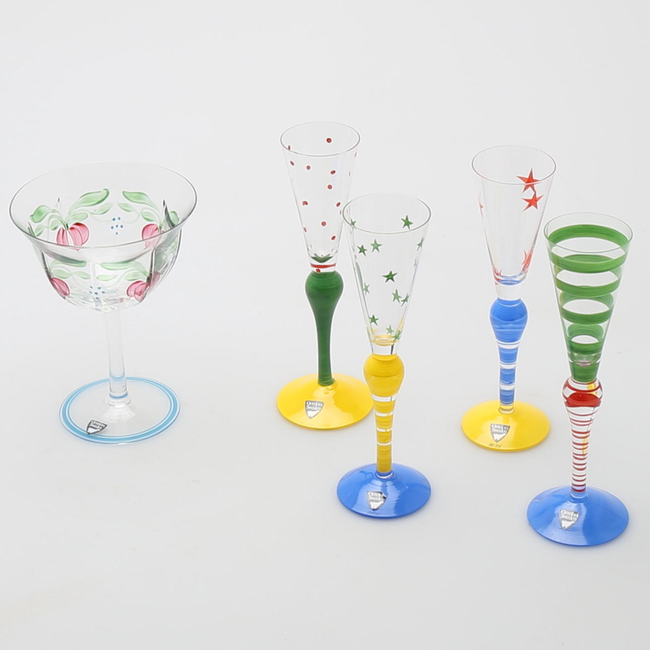 DRICKSGLAS, 5 st, Anne Nilsson & Eva Englund, Orrefors.