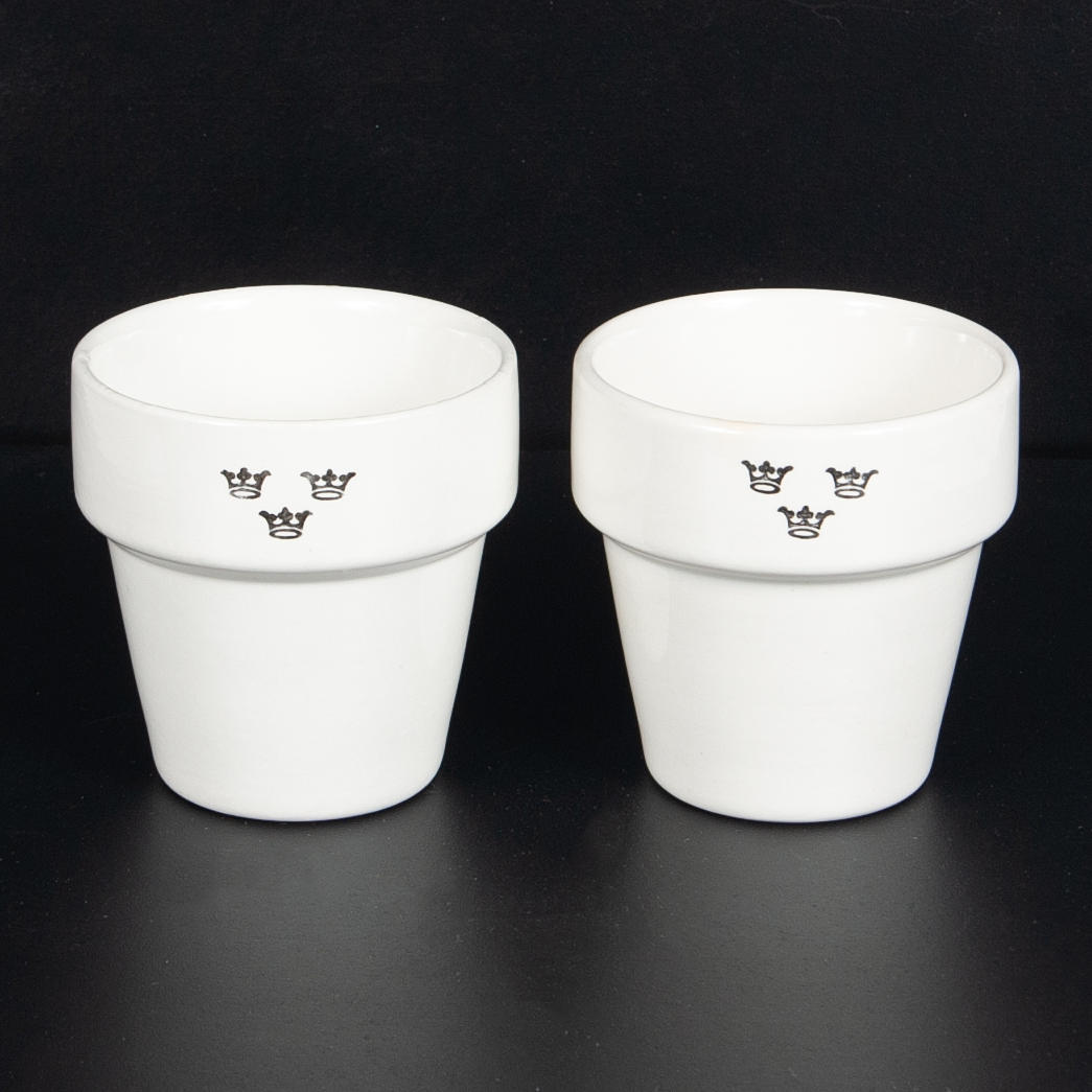 YTTERFODER, ett par, flintgods, tre kronor "Granit", Gustavsberg.