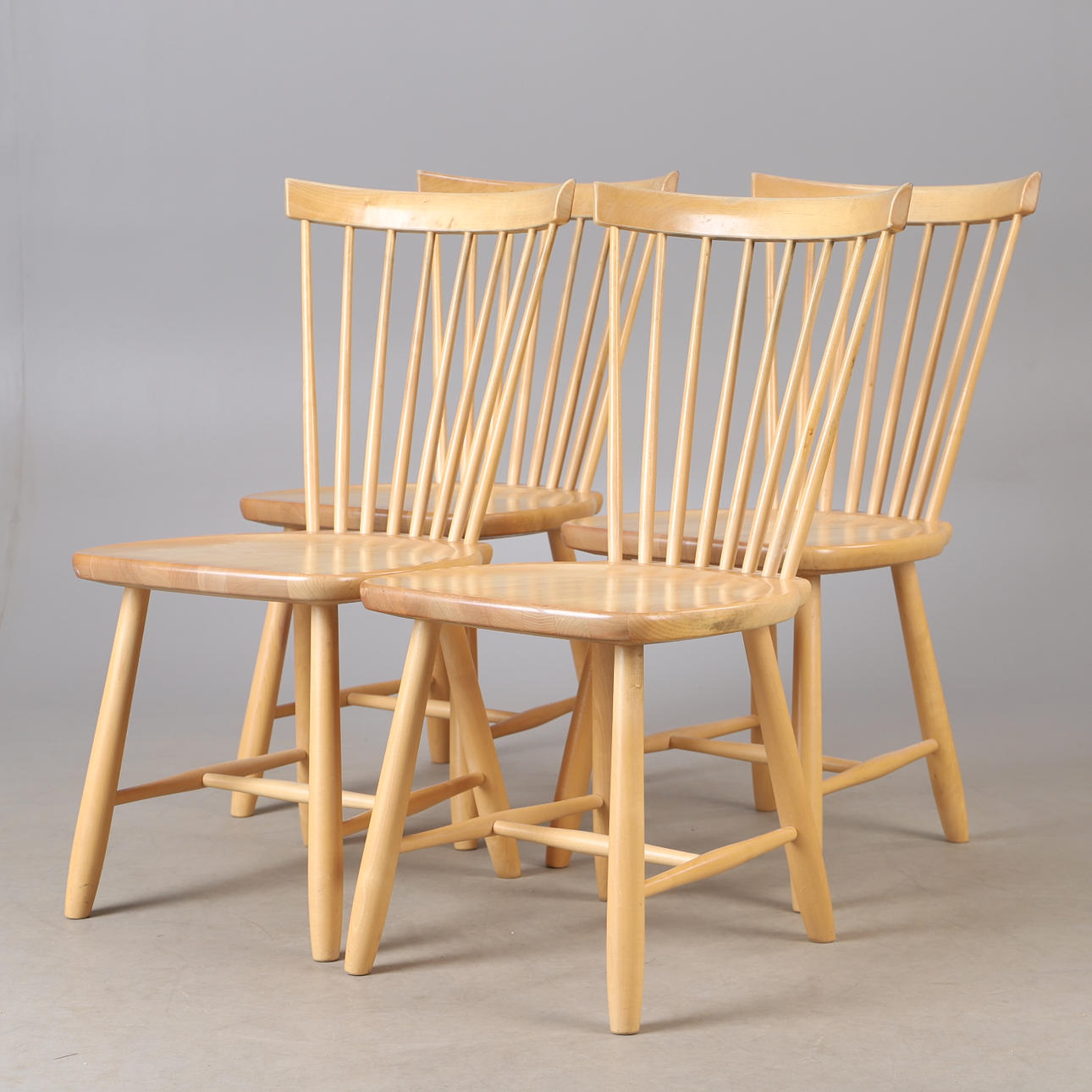 CARL MALMSTEN. A set of four “Little Åland” chairs, birch, Stolab