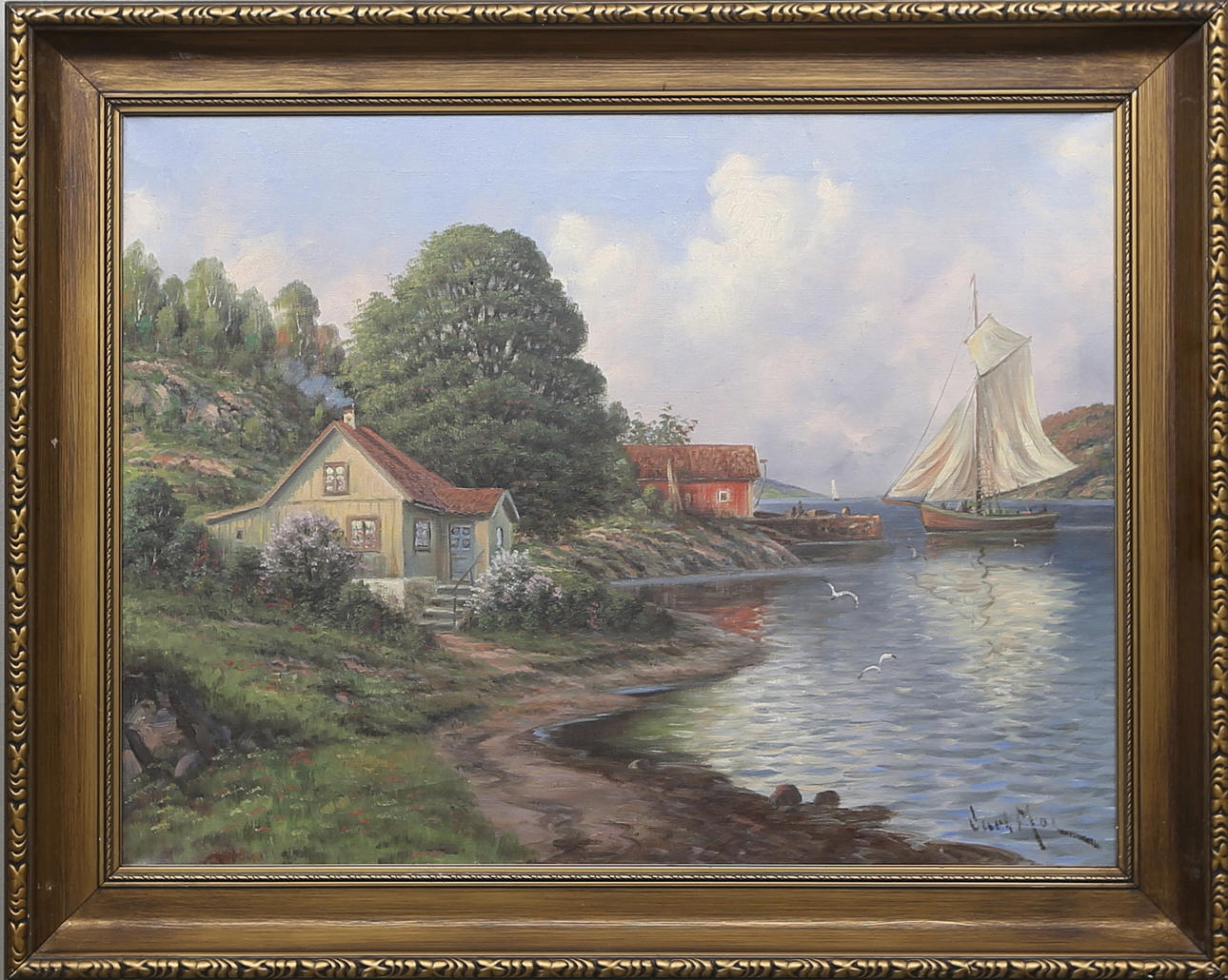 CARL MOE. Olja på duk, signerad.