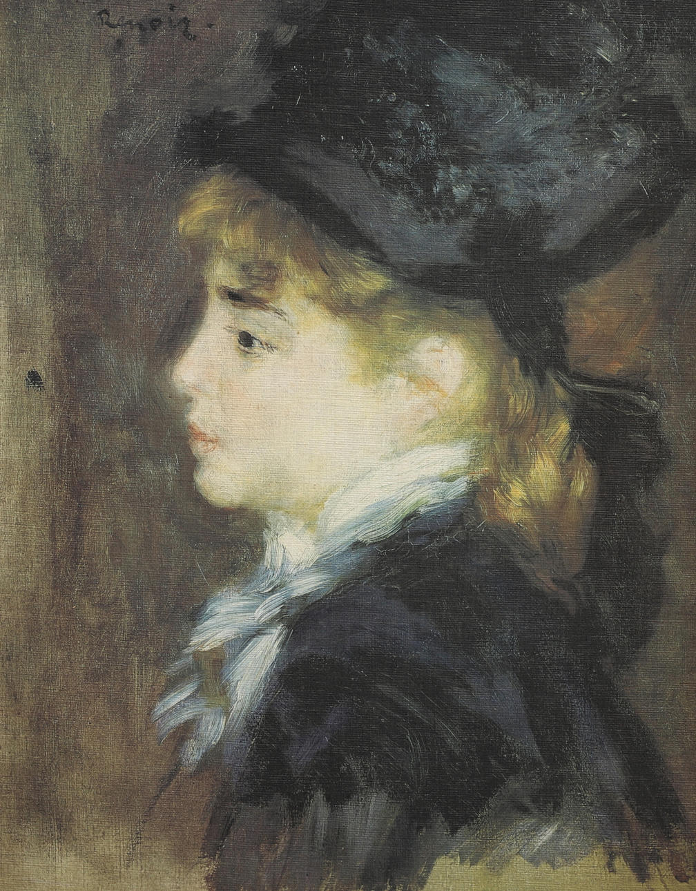 AUGUSTE RENOIR. Tryk på lærred, efter, „Portræt af model“, Master Art.