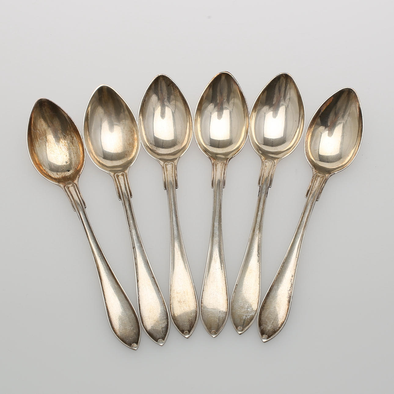 SILVERSKEDAR 6 stycken, GAB, Vikt ca. 84,39 gram.