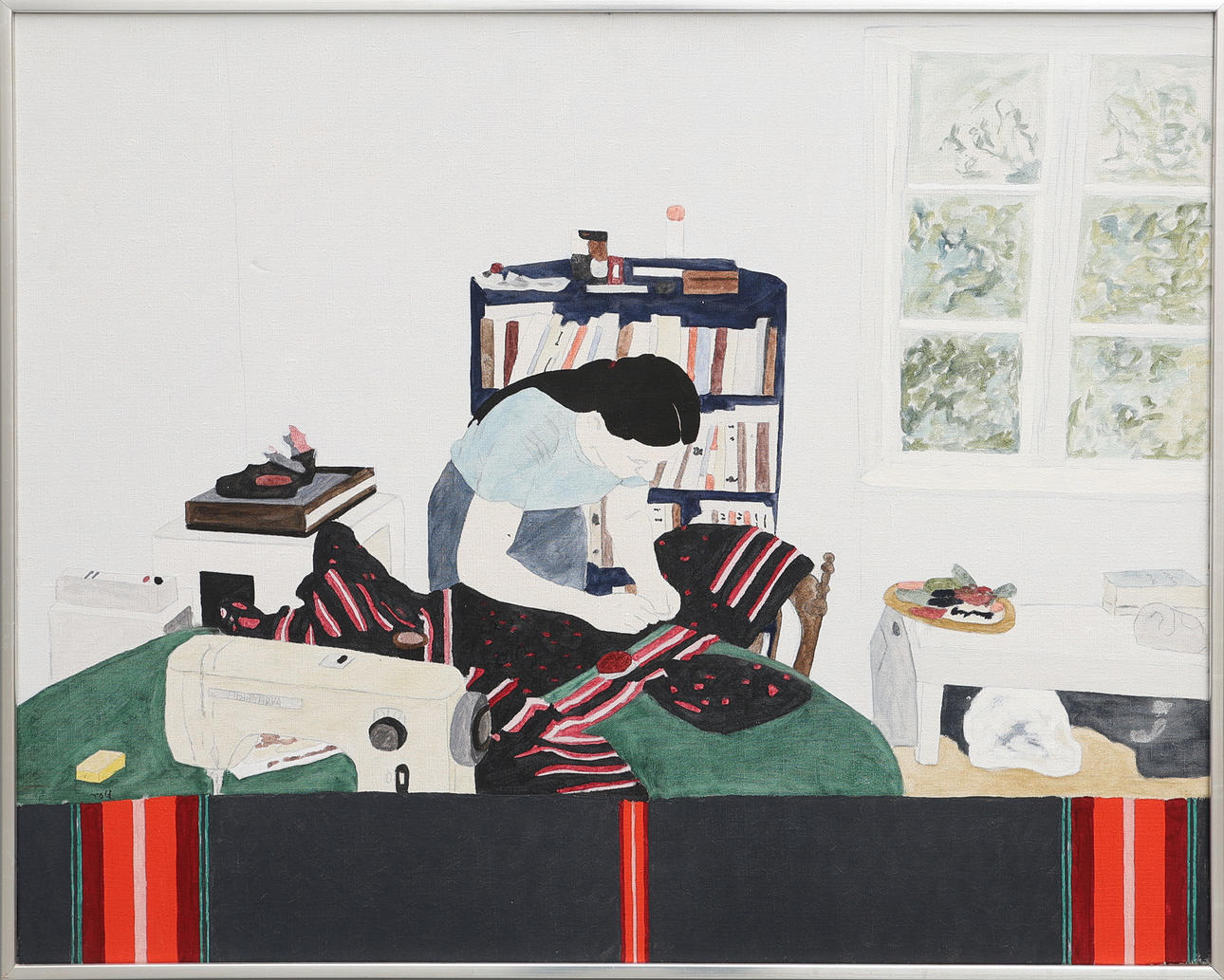 ROLF PETTERSSON. INTERIÖR MED SYENDE KVINNA.