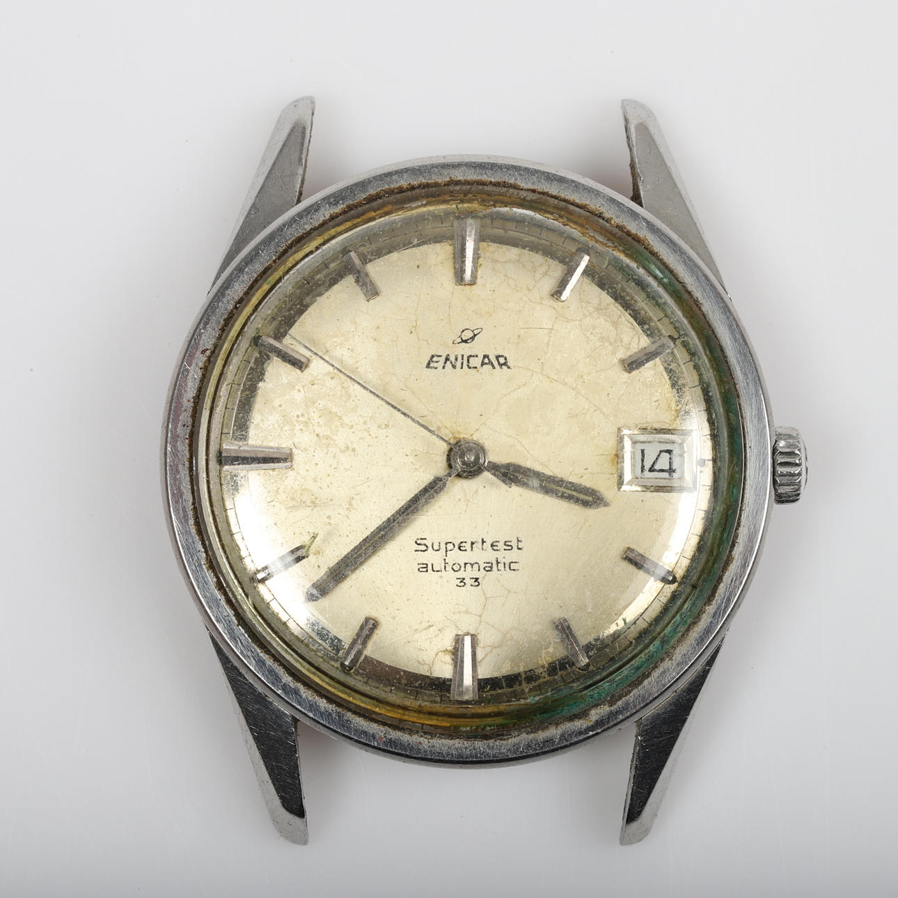 ARMBANDUHR, Enicar Supertest Automatic 33, Stahl.