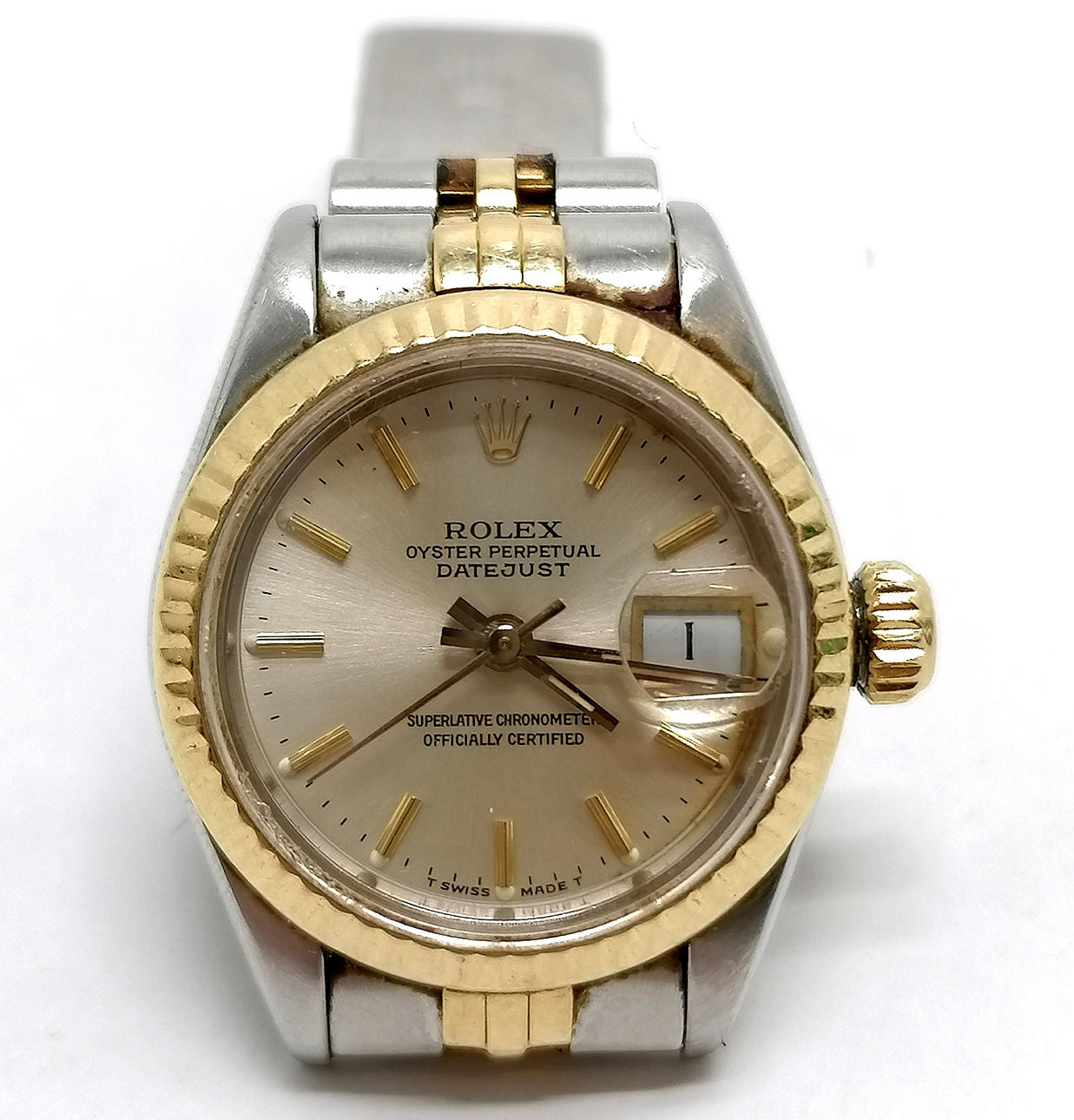 ROLEX DAME OYSTER PERPETUAL DATEJUST SUPERLATIV KRONOMETER.